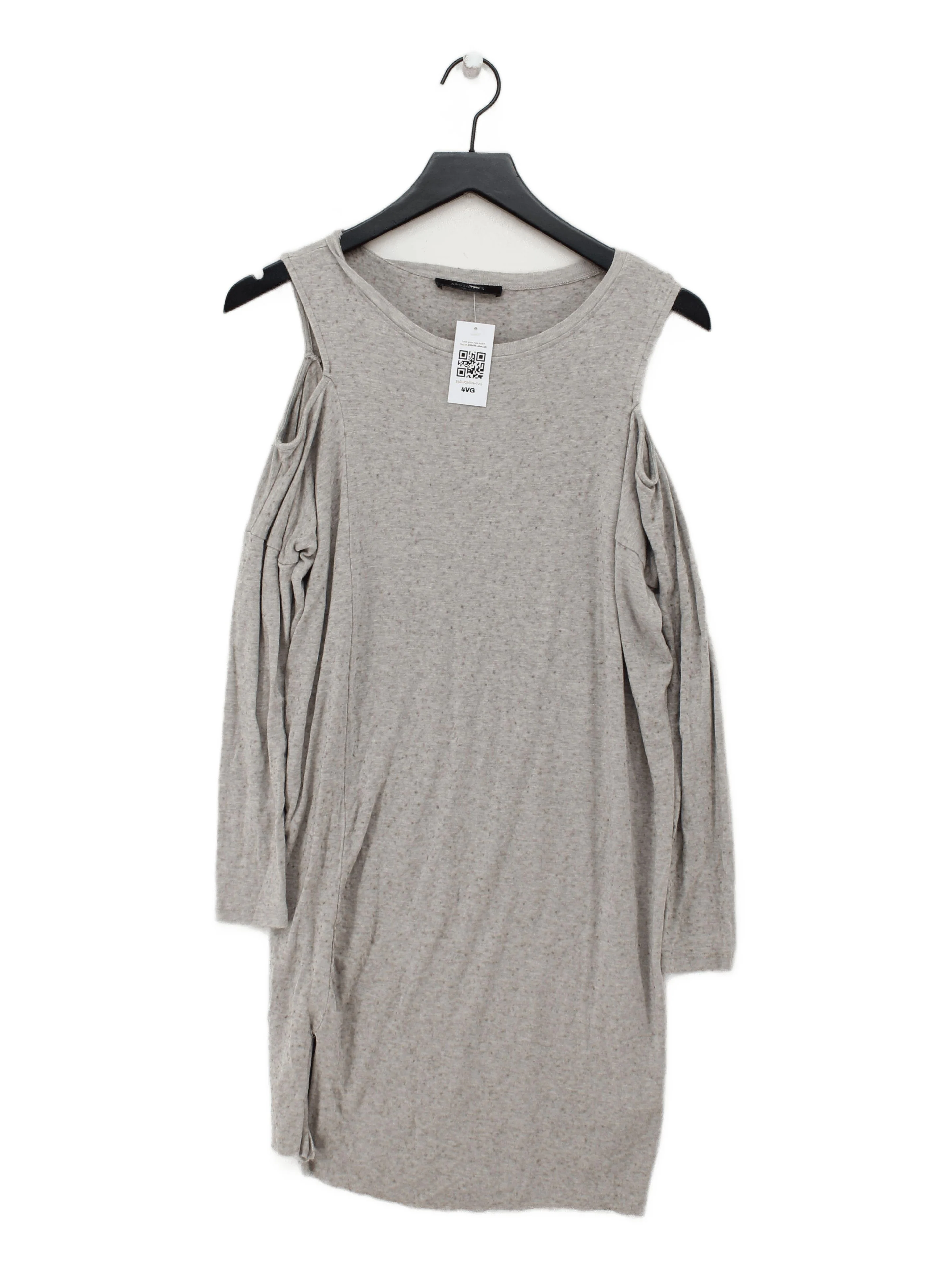 AllSaints Women's Top S Grey Viscose with Polyamide, Elastane Basic