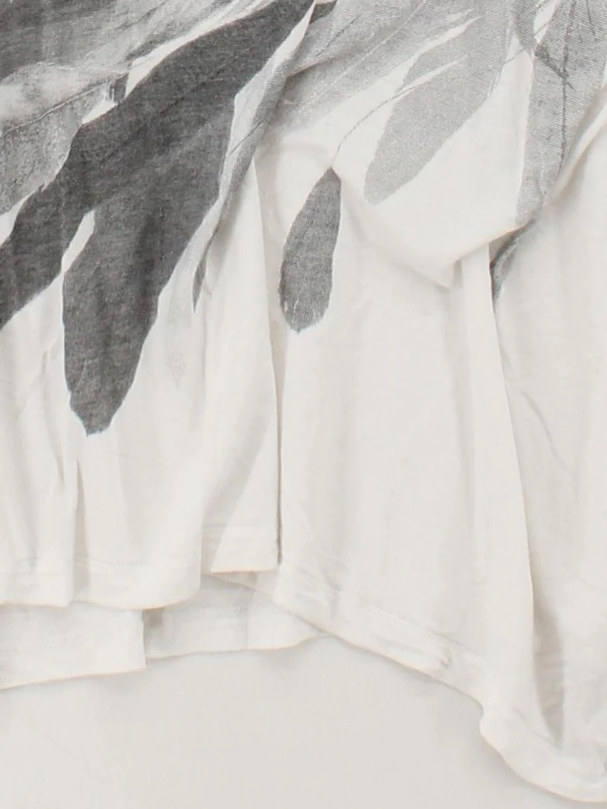 AllSaints Women's Top S White Graphic 100% Viscose Short Sleeve V-Neck Basic - Image 4