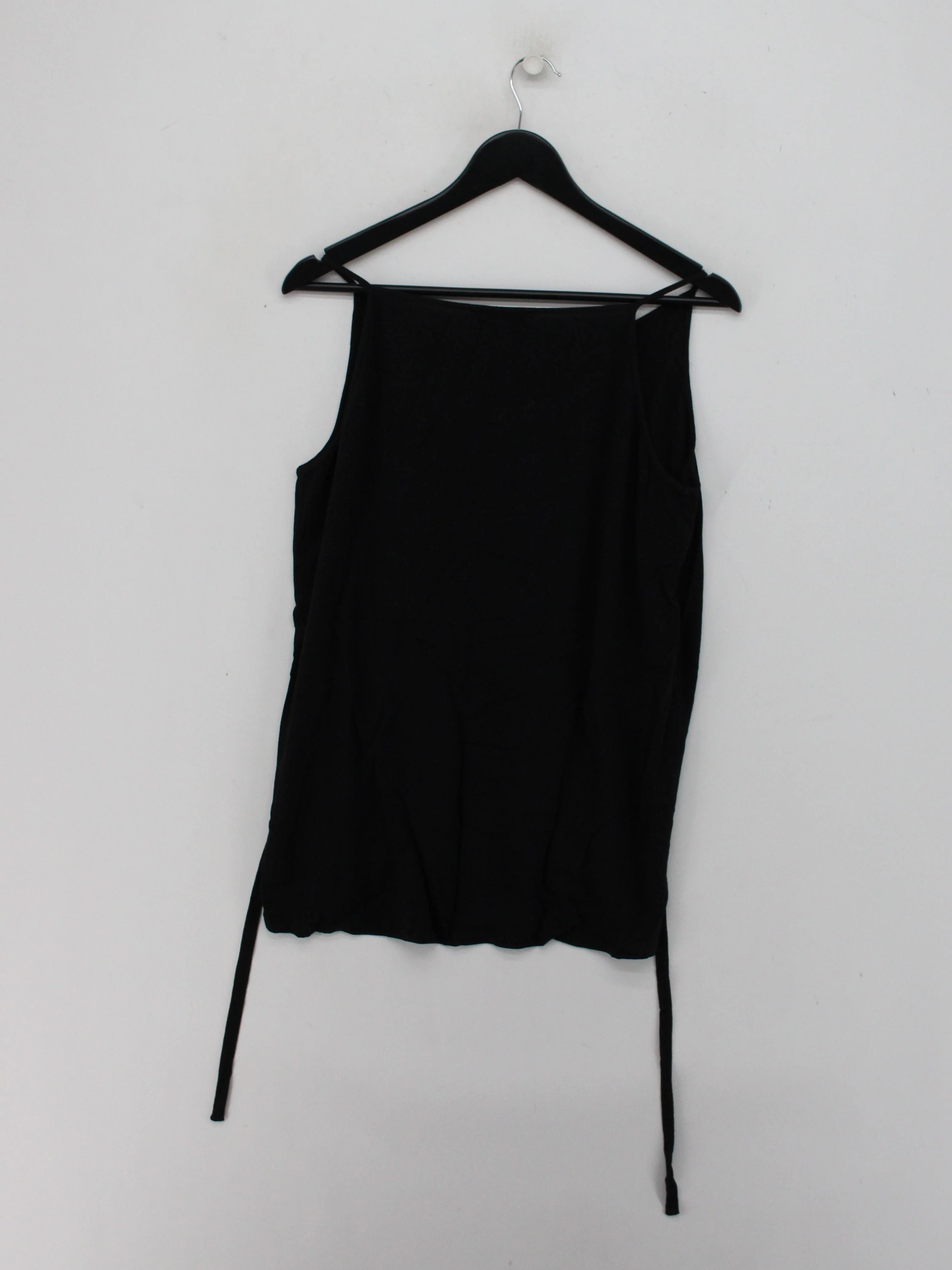 AllSaints Women's Top UK 10 Black 100% Viscose Sleeveless Round Neck Basic - Image 2