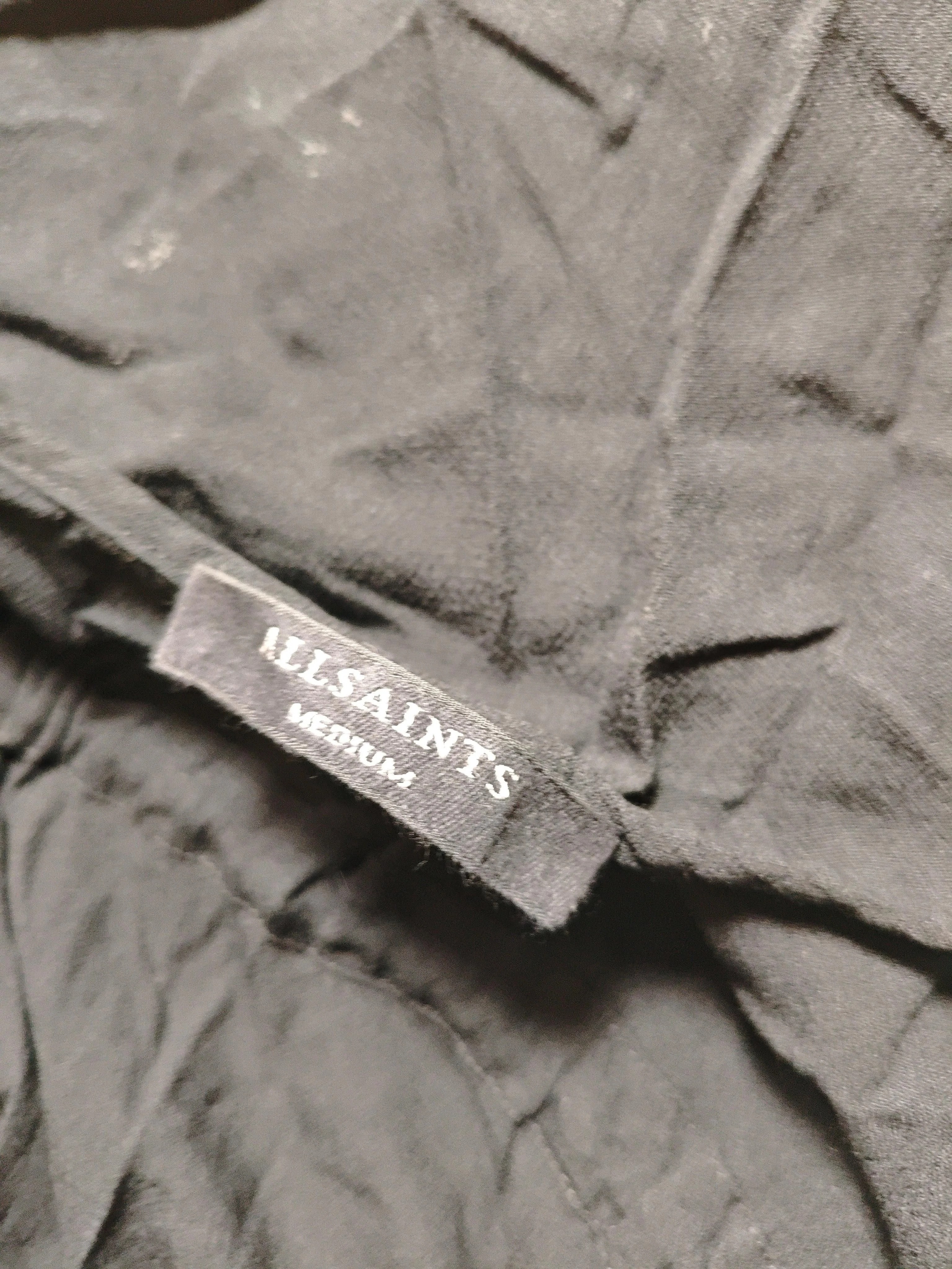 AllSaints Women's Top UK 10 Black 100% Viscose Sleeveless Round Neck Basic - Image 5