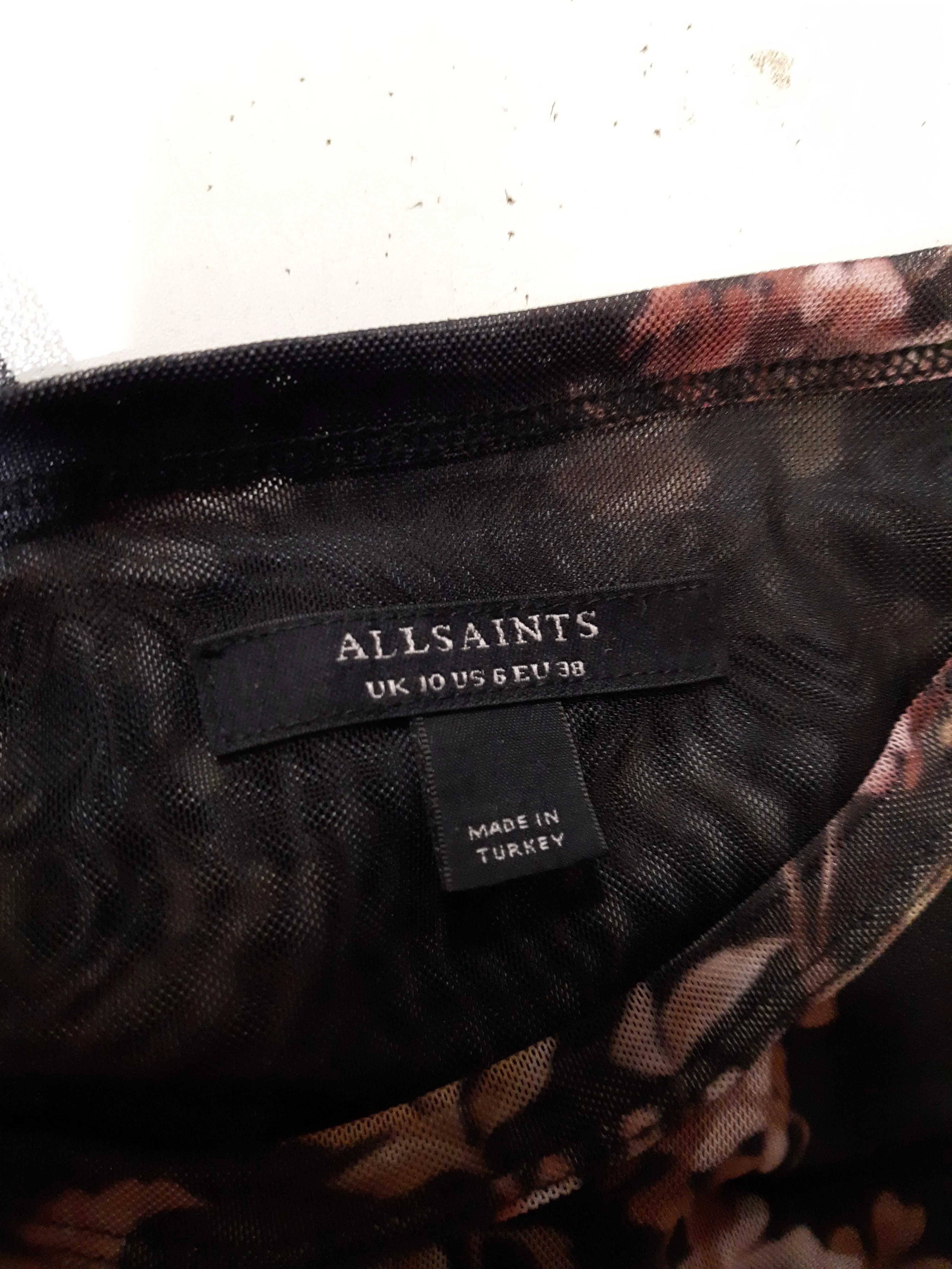 AllSaints Women's Top UK 10 Black Polyester with Elastane Basic - Image 5