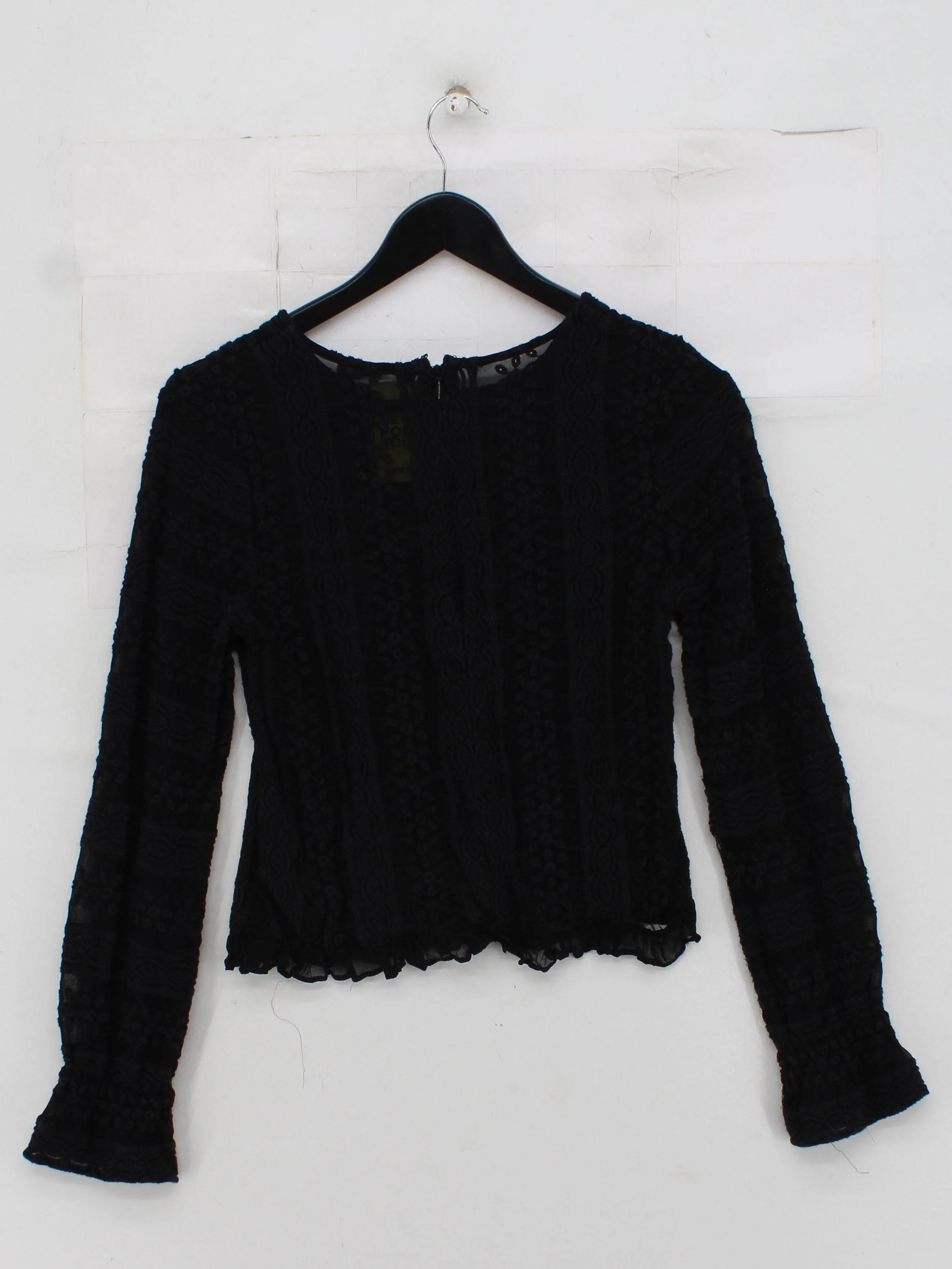 AllSaints Women's Top UK 10 Black Viscose with Cotton Basic - Image 2
