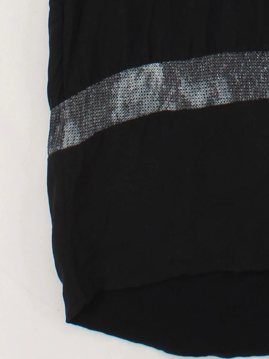 AllSaints Women's Top UK 14 Black 100% Viscose Short Sleeve Round Neck Tunic - Image 4