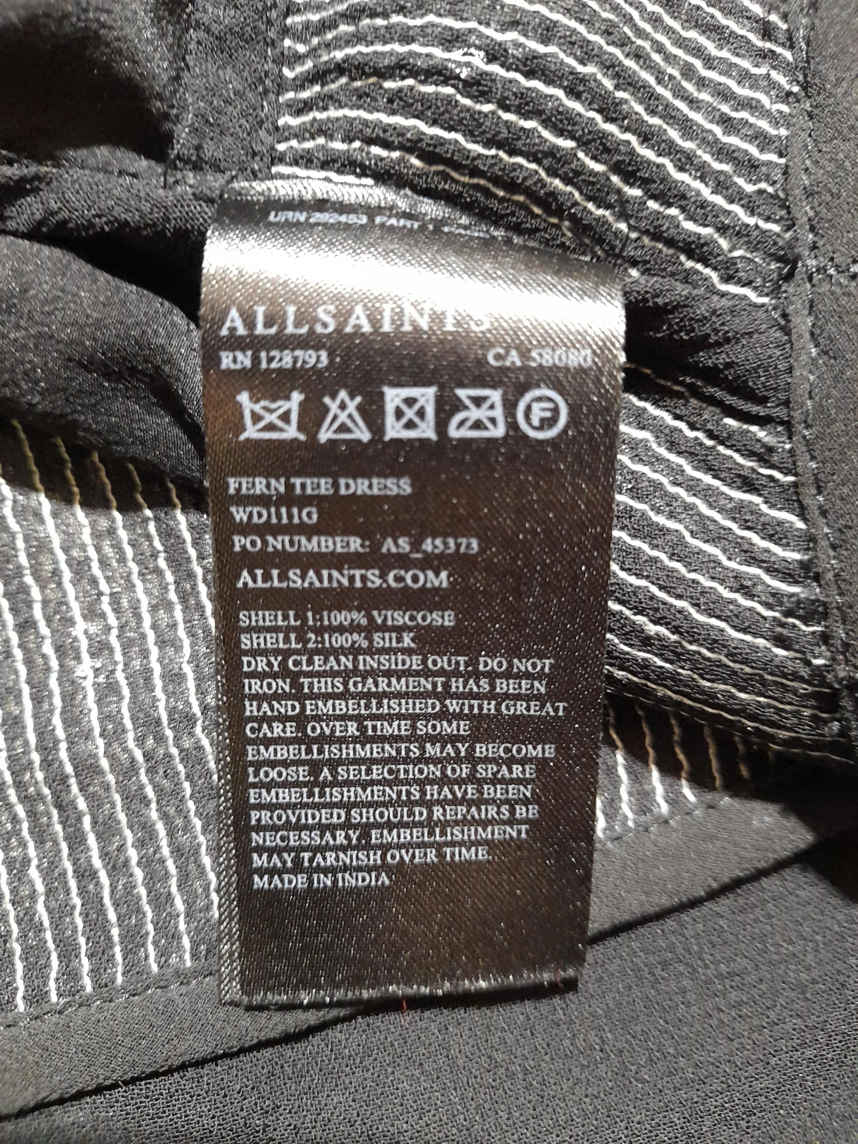 AllSaints Women's Top UK 14 Black 100% Viscose Short Sleeve Round Neck Tunic - Image 6