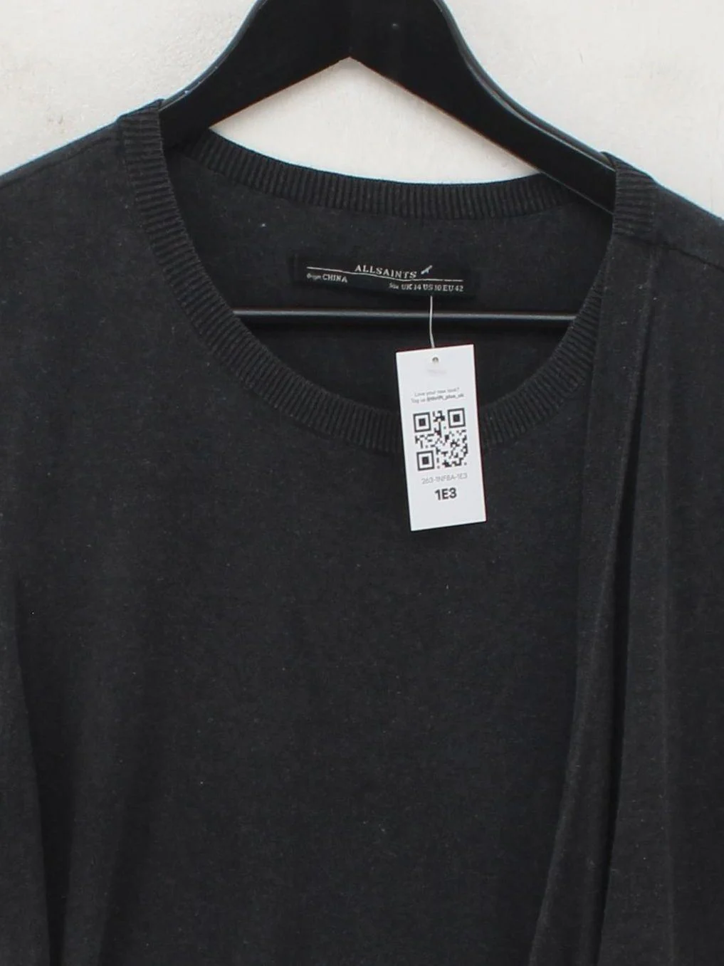 AllSaints Women's Top UK 14 Grey 100% Other Sleeveless Round Neck Basic - Image 3