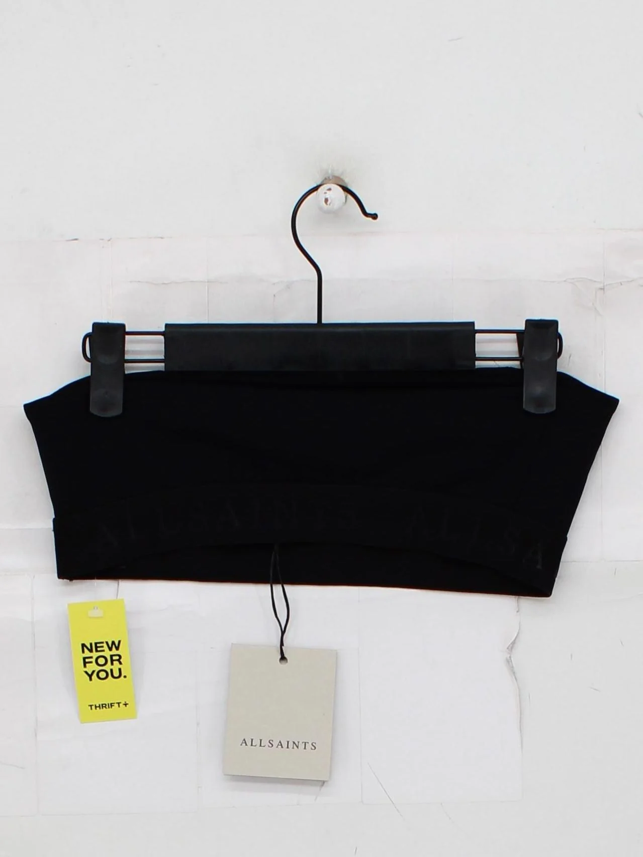 AllSaints Women's Top UK 6 Black Polyamide with Elastane Cropped New with tags - Image 2