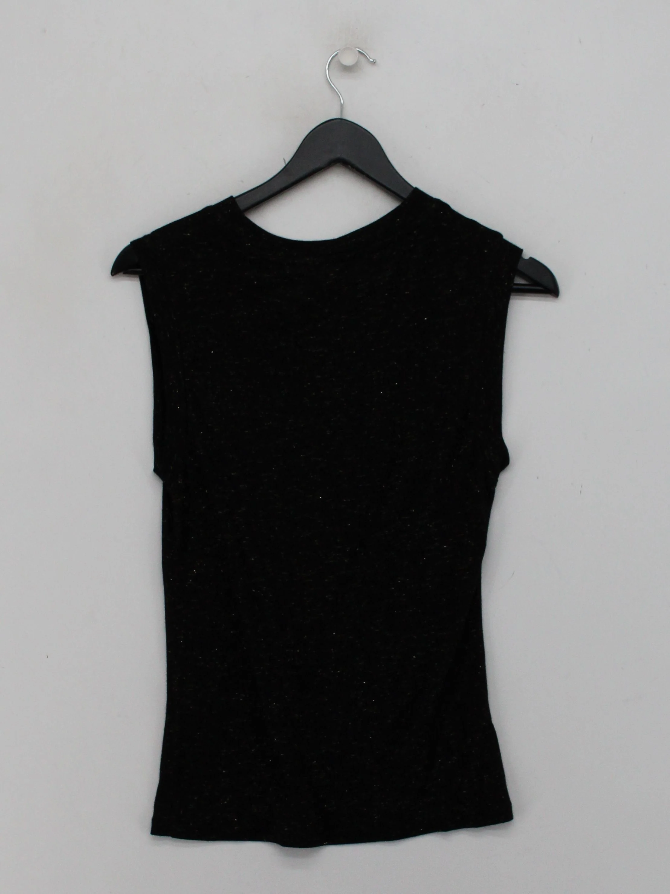 AllSaints Women's Top UK 8 Black Viscose with Other Sleeveless Round Neck Basic - Image 2