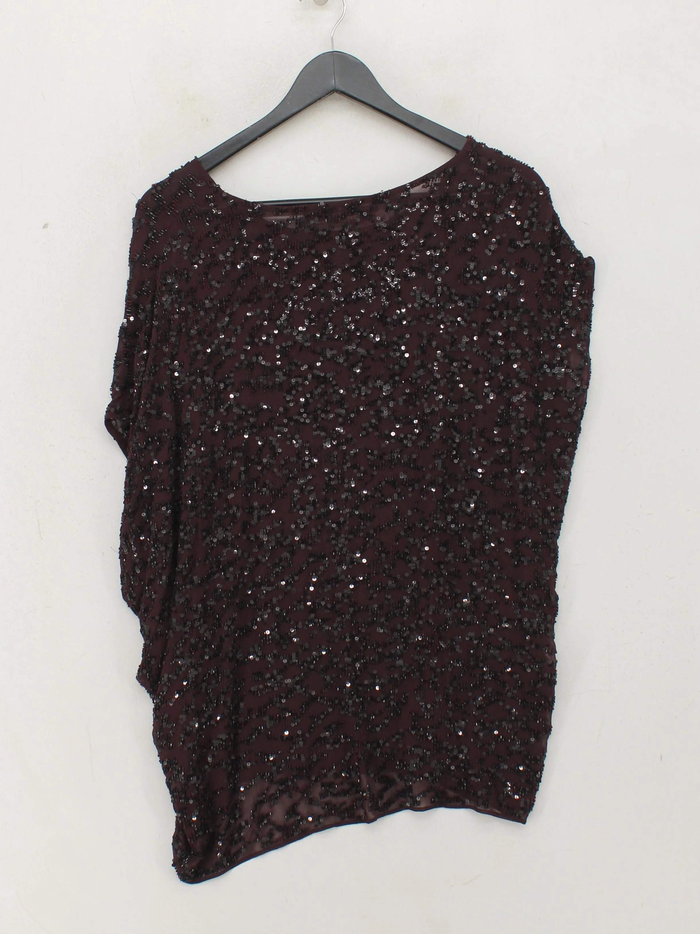 AllSaints Women's Top UK 8 Brown 100% Other Short Sleeve Round Neck Tunic - Image 2