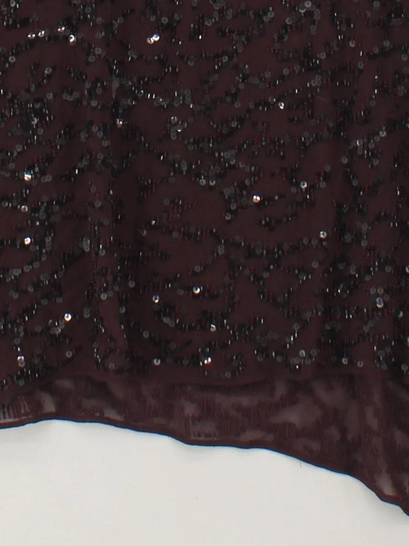 AllSaints Women's Top UK 8 Brown 100% Other Short Sleeve Round Neck Tunic - Image 4