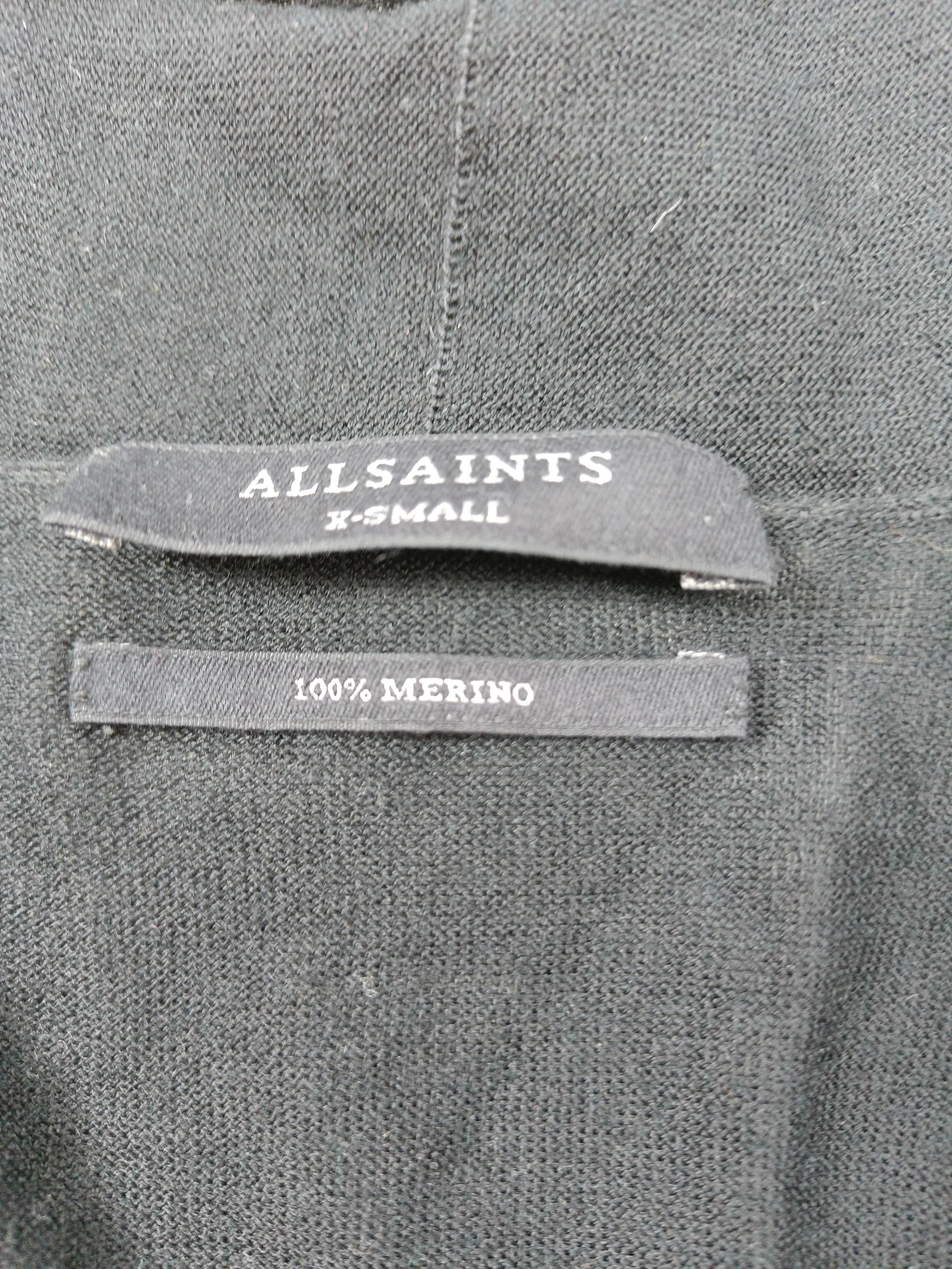AllSaints Women's Top XS Black 100% Wool Long Sleeve Crew Neck Basic - Image 6