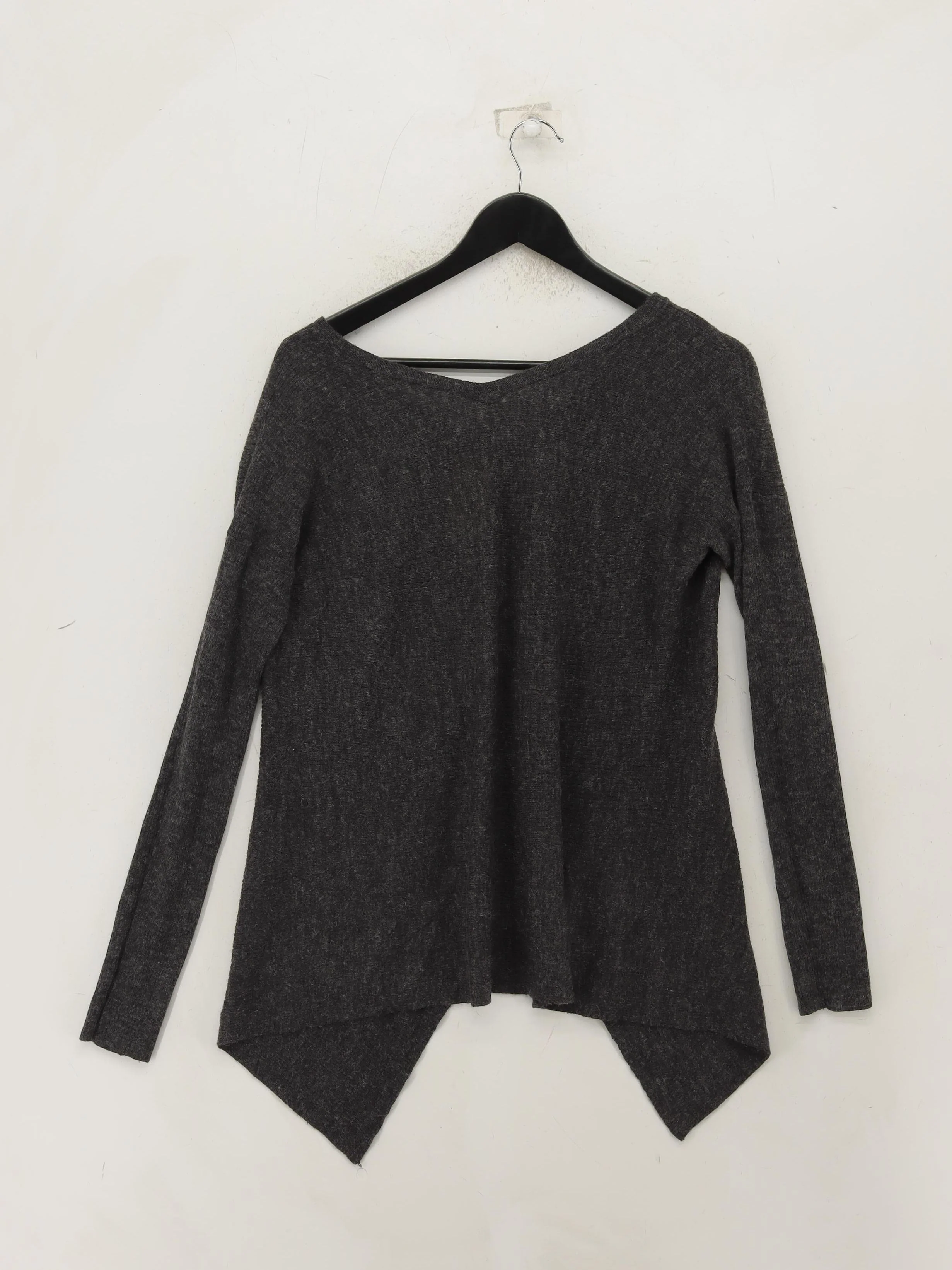 AllSaints Women's Top XS Grey Viscose with Polyester Long Sleeve V-Neck Basic - Image 2