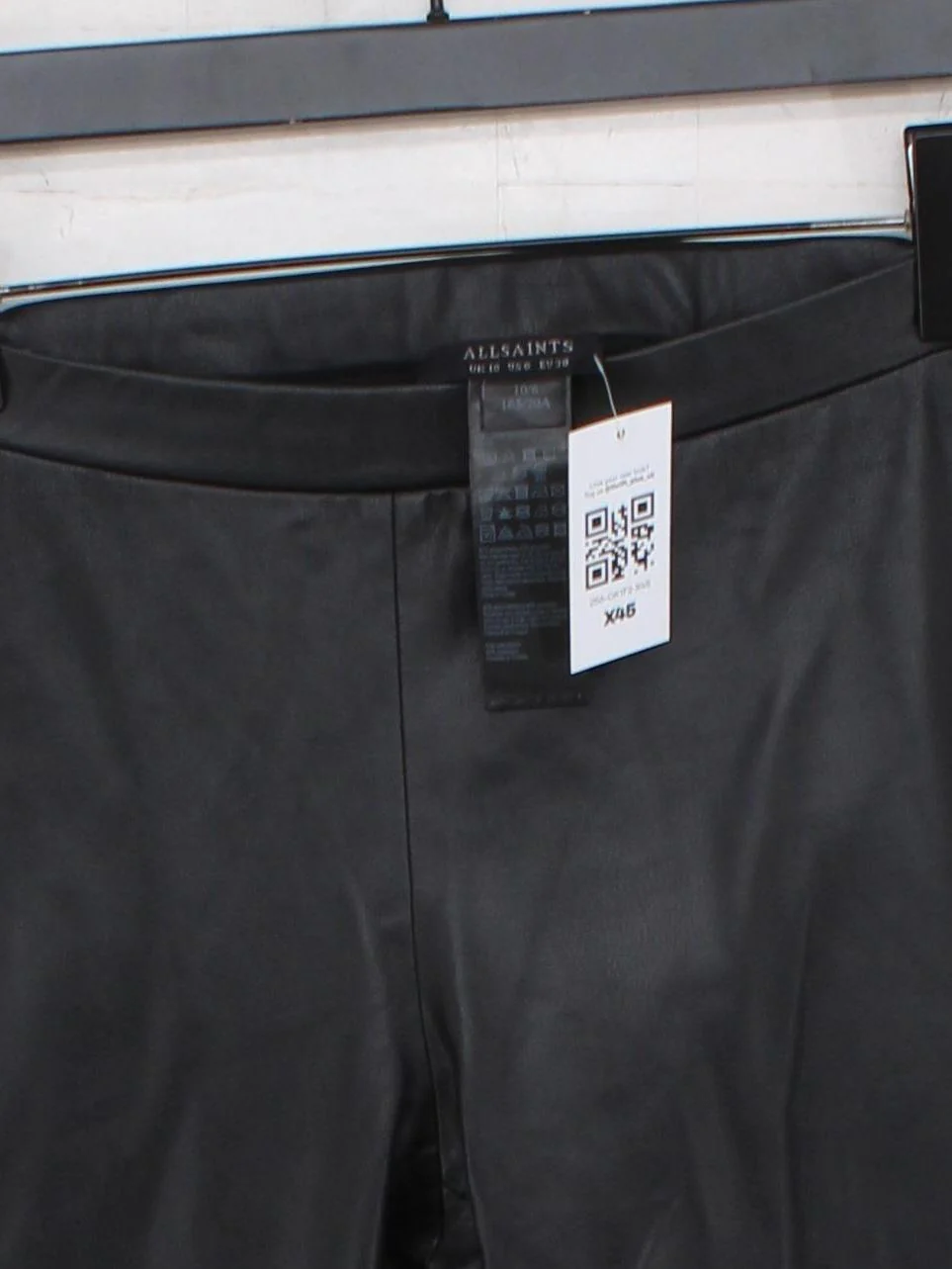 AllSaints Women's Trousers UK 10 Black 100% Polyester Skinny Sweatpants - Image 3
