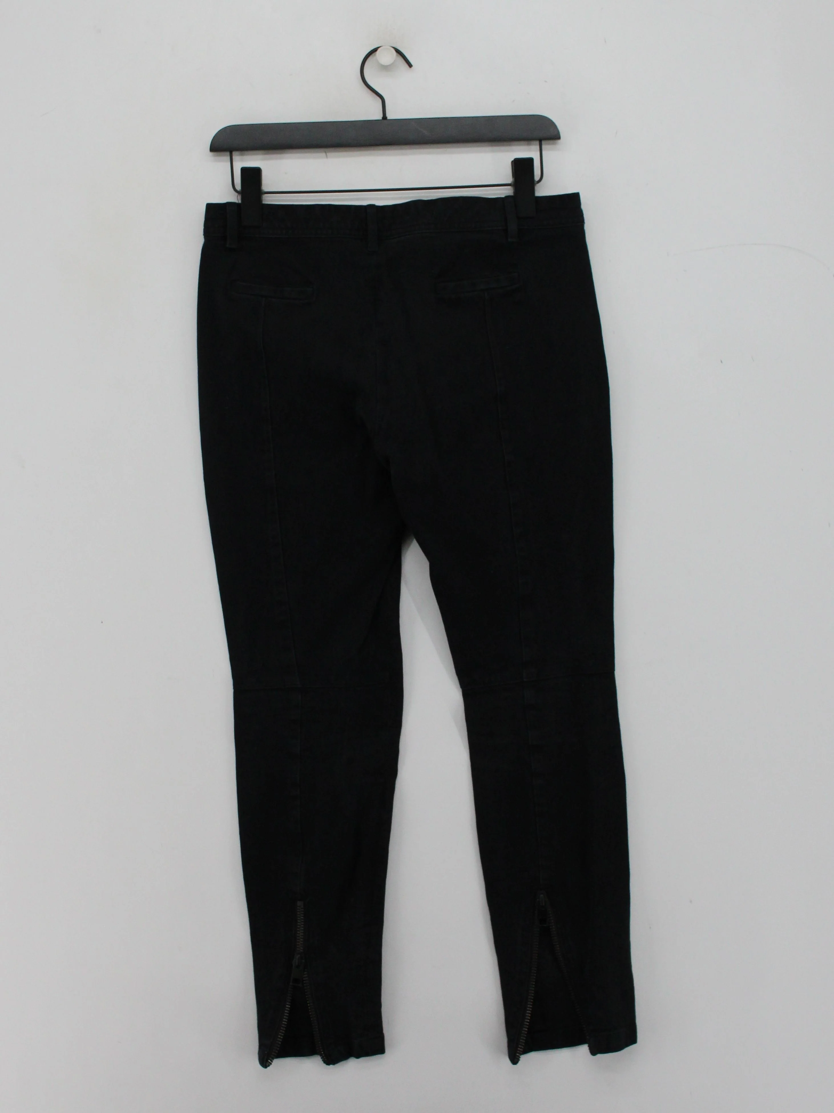 AllSaints Women's Trousers UK 12 Black 100% Other Tapered Chino - Image 2