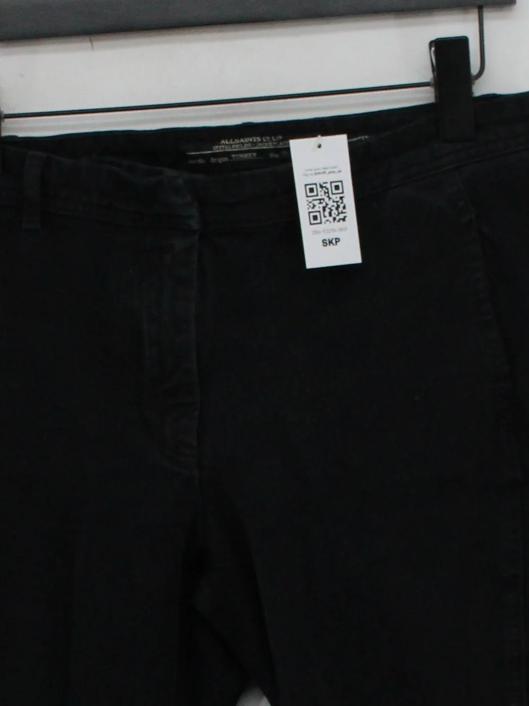 AllSaints Women's Trousers UK 12 Black 100% Other Tapered Chino - Image 3