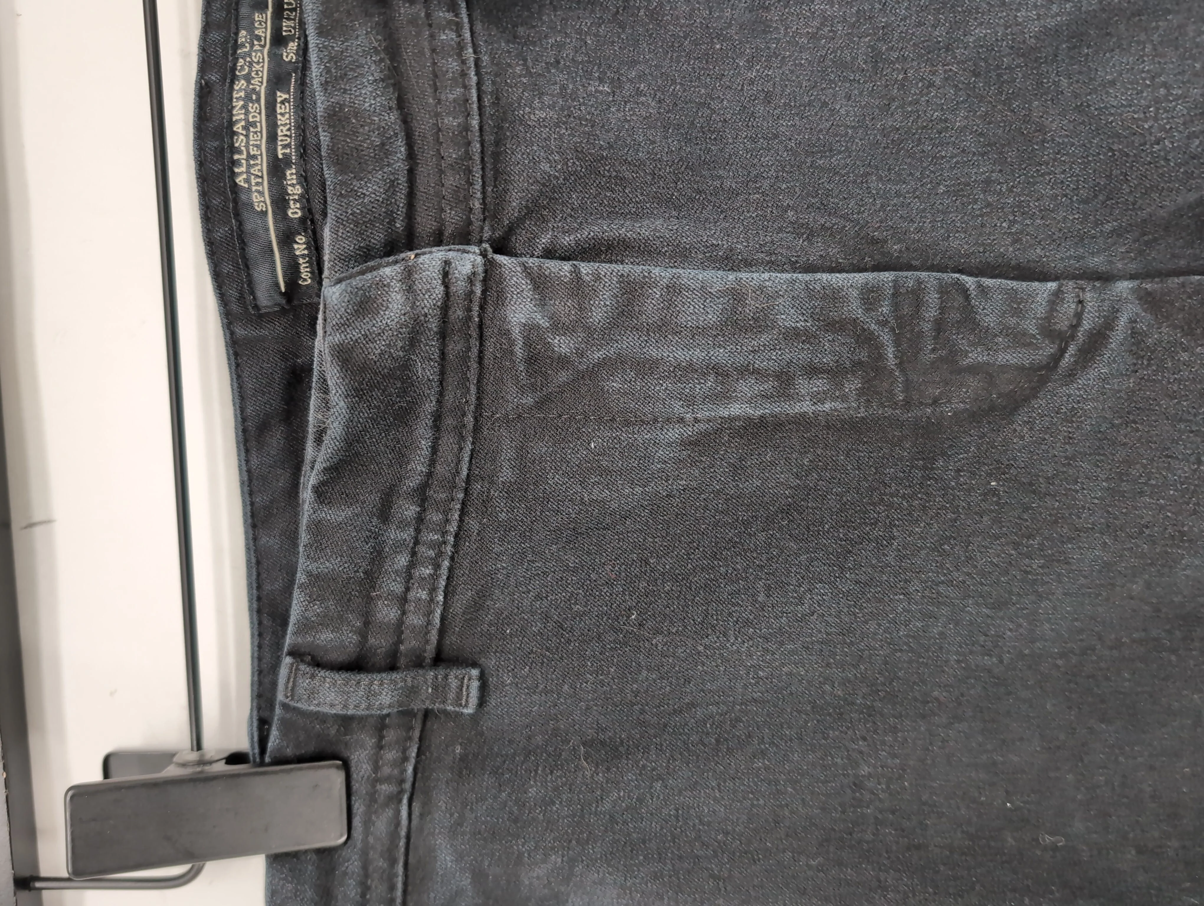 AllSaints Women's Trousers UK 12 Black 100% Other Tapered Chino - Image 5
