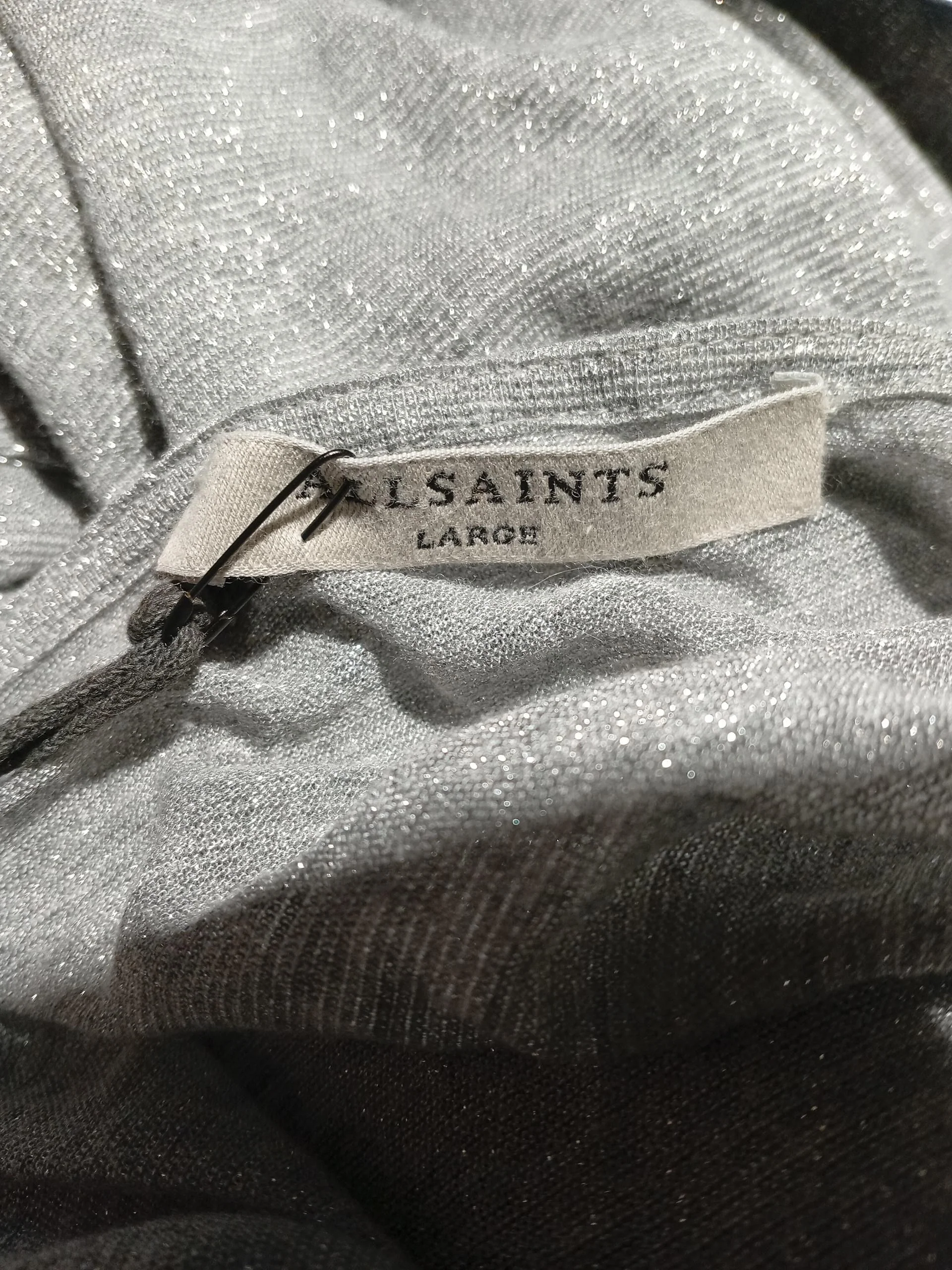 AllSaints Wrap Mini Dress L in Silver - Image 5
