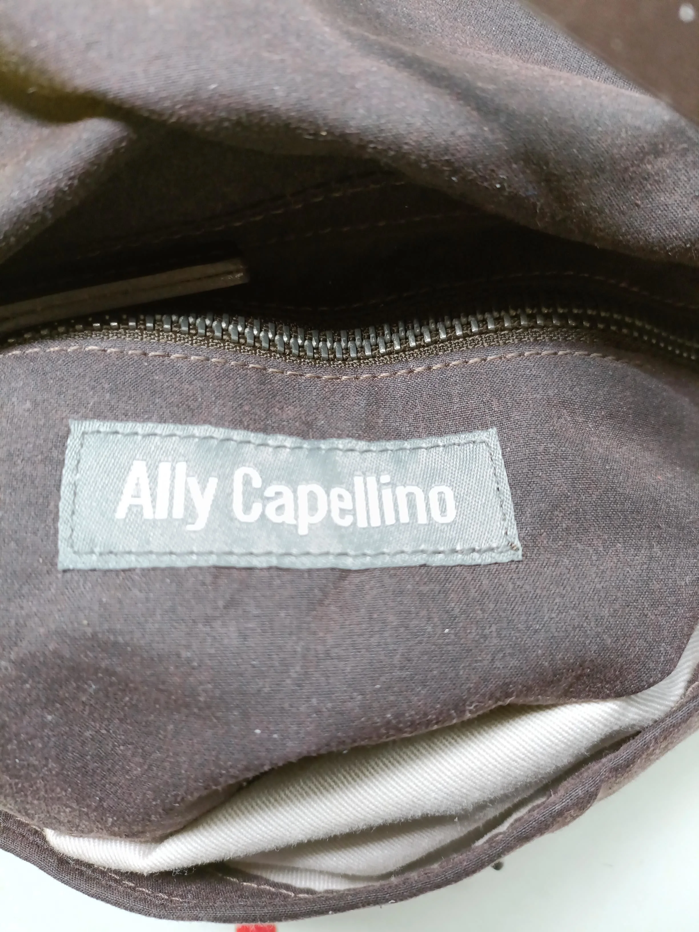 Ally Capellino Men's Bag Brown Cotton with Leather Satchel - Image 5