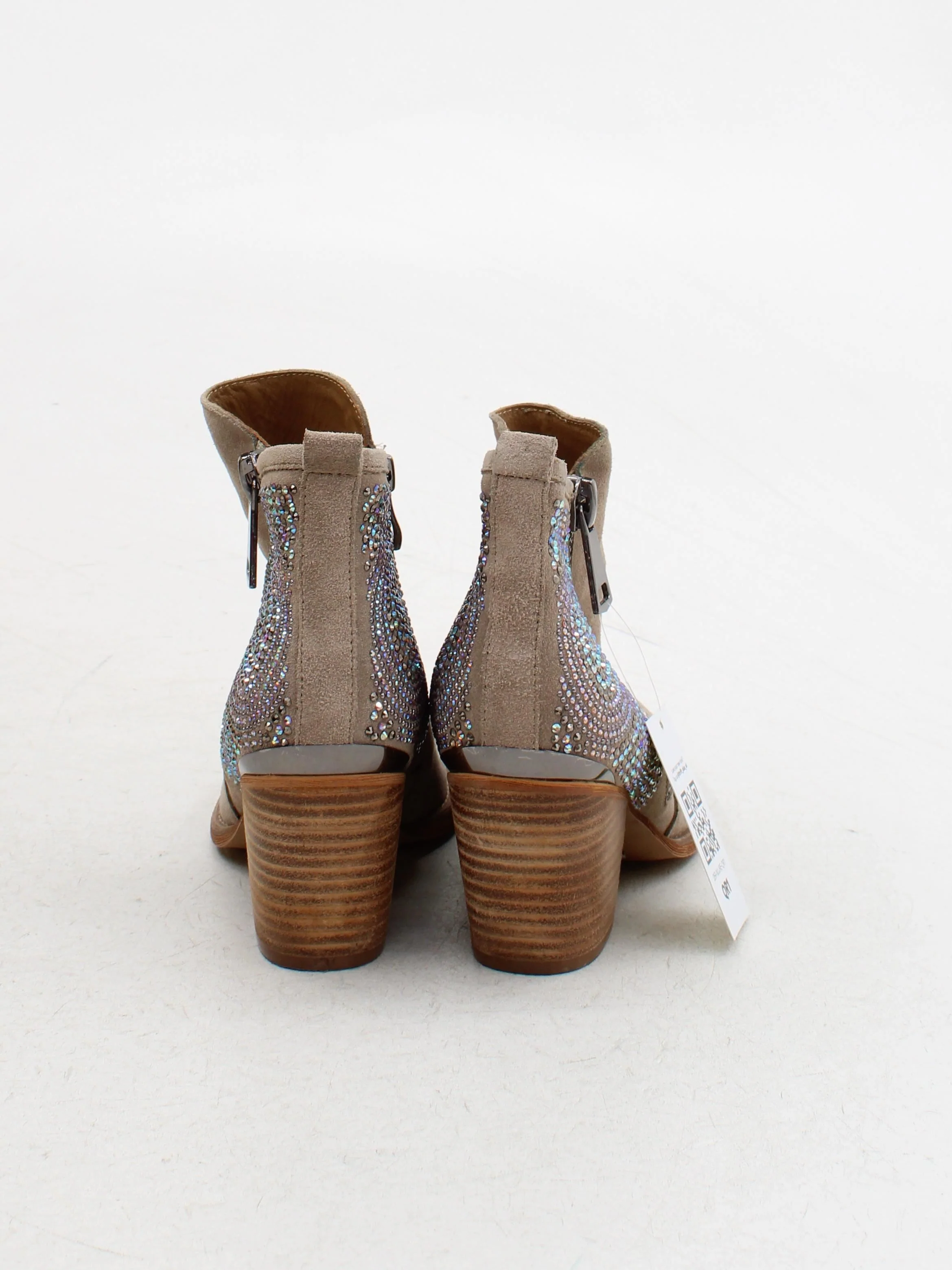 Alma En Pena Women's Boots UK 3 Tan Graphic 100% Suede Cowboy - Image 3