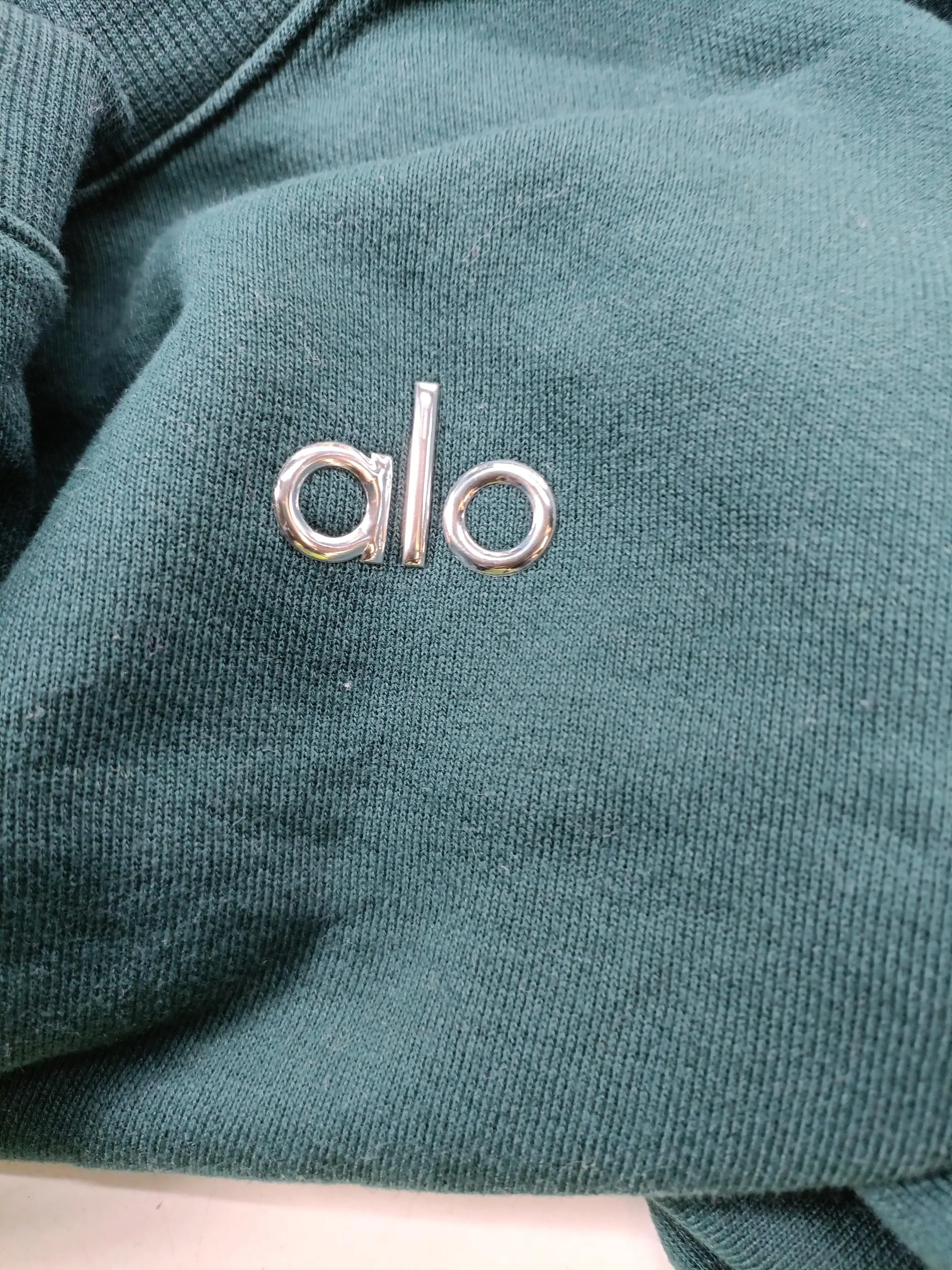 Alo Yoga Men's Hoodie M Green 100% Cotton Pullover - Image 5