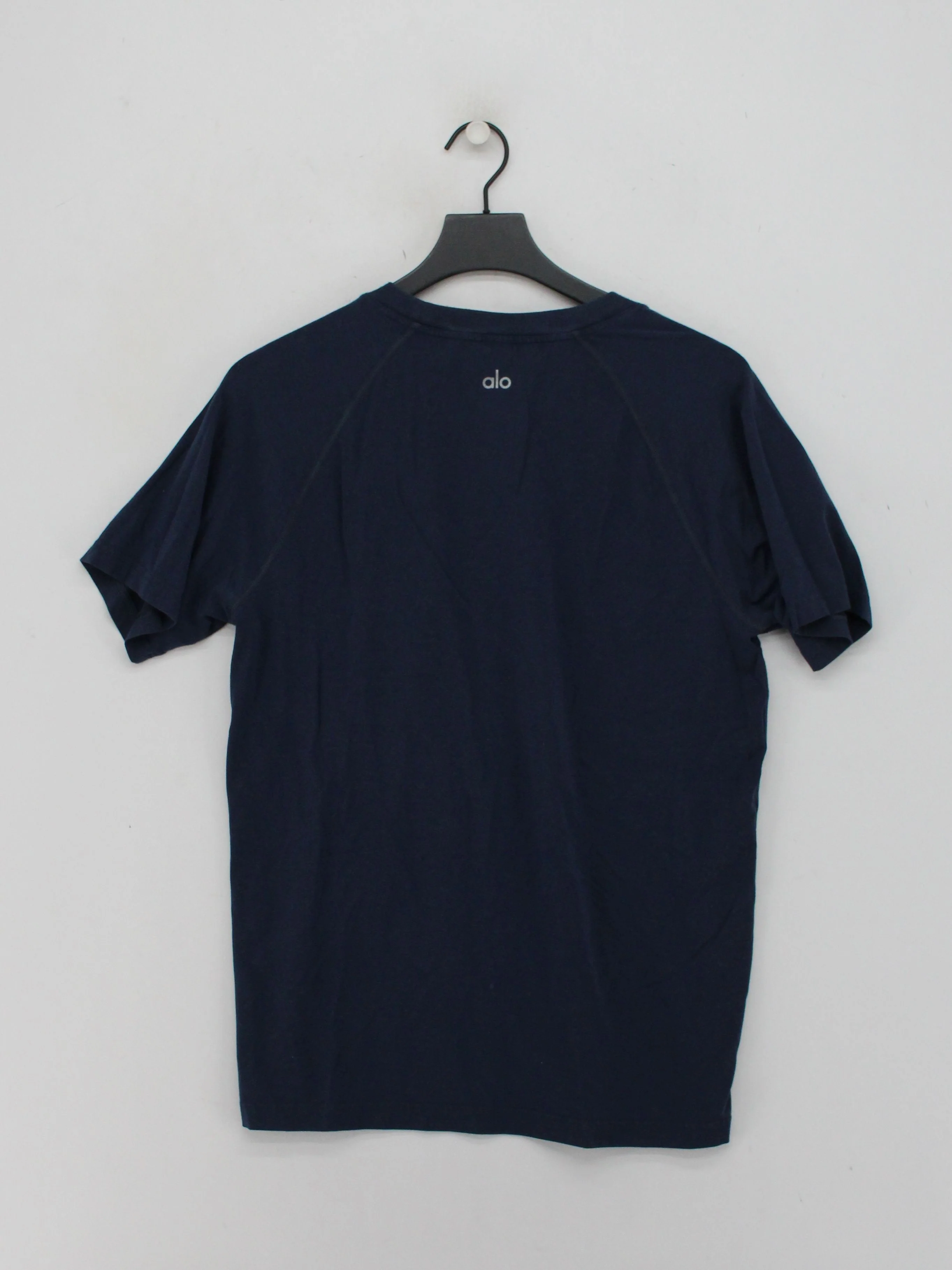Alo Yoga Men's T-Shirt L Blue 100% Polyester Crew Neck Basic - Image 2