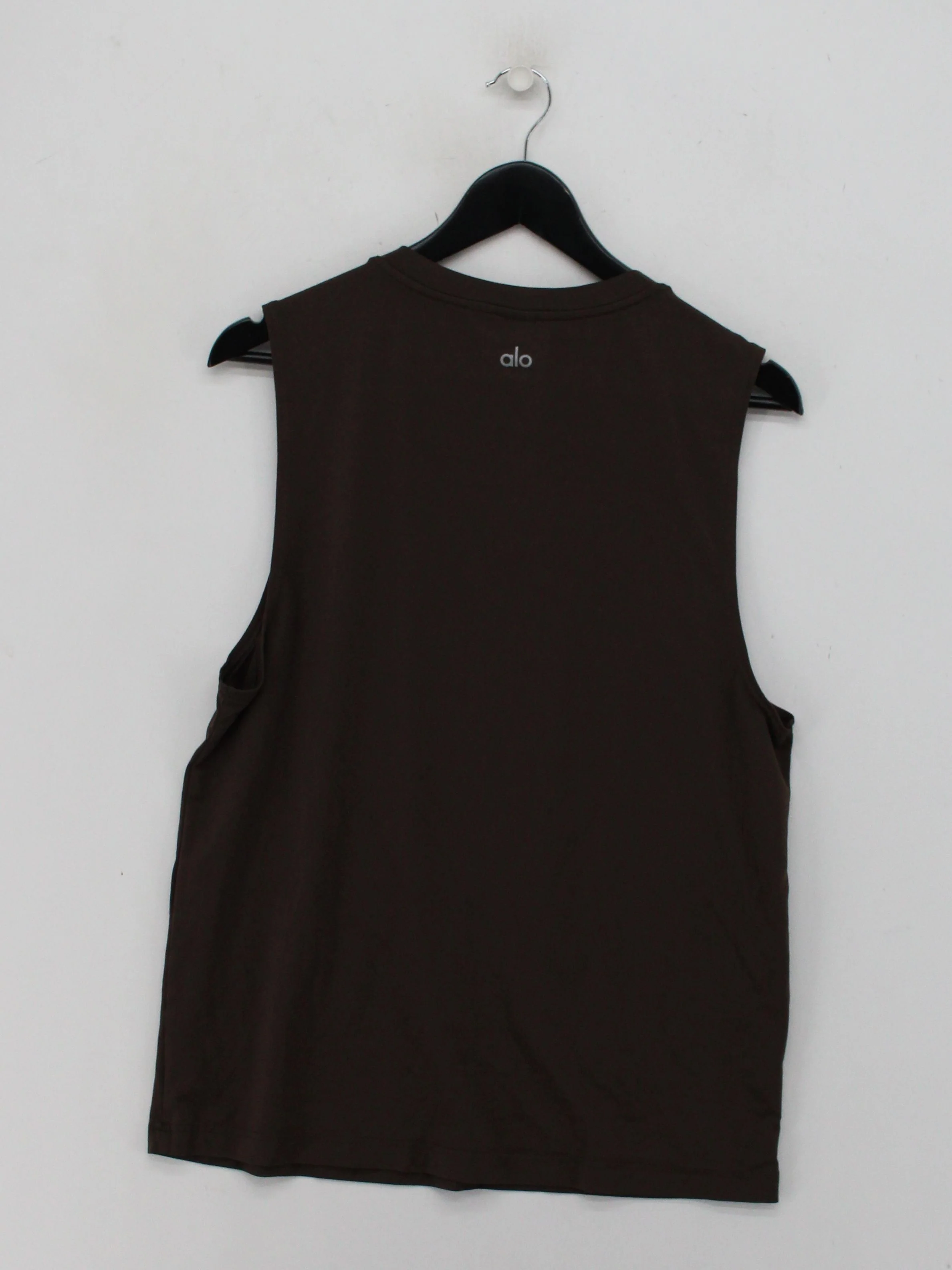 Alo Yoga Men's T-Shirt M Brown Polyester with Elastane Basic - Image 2