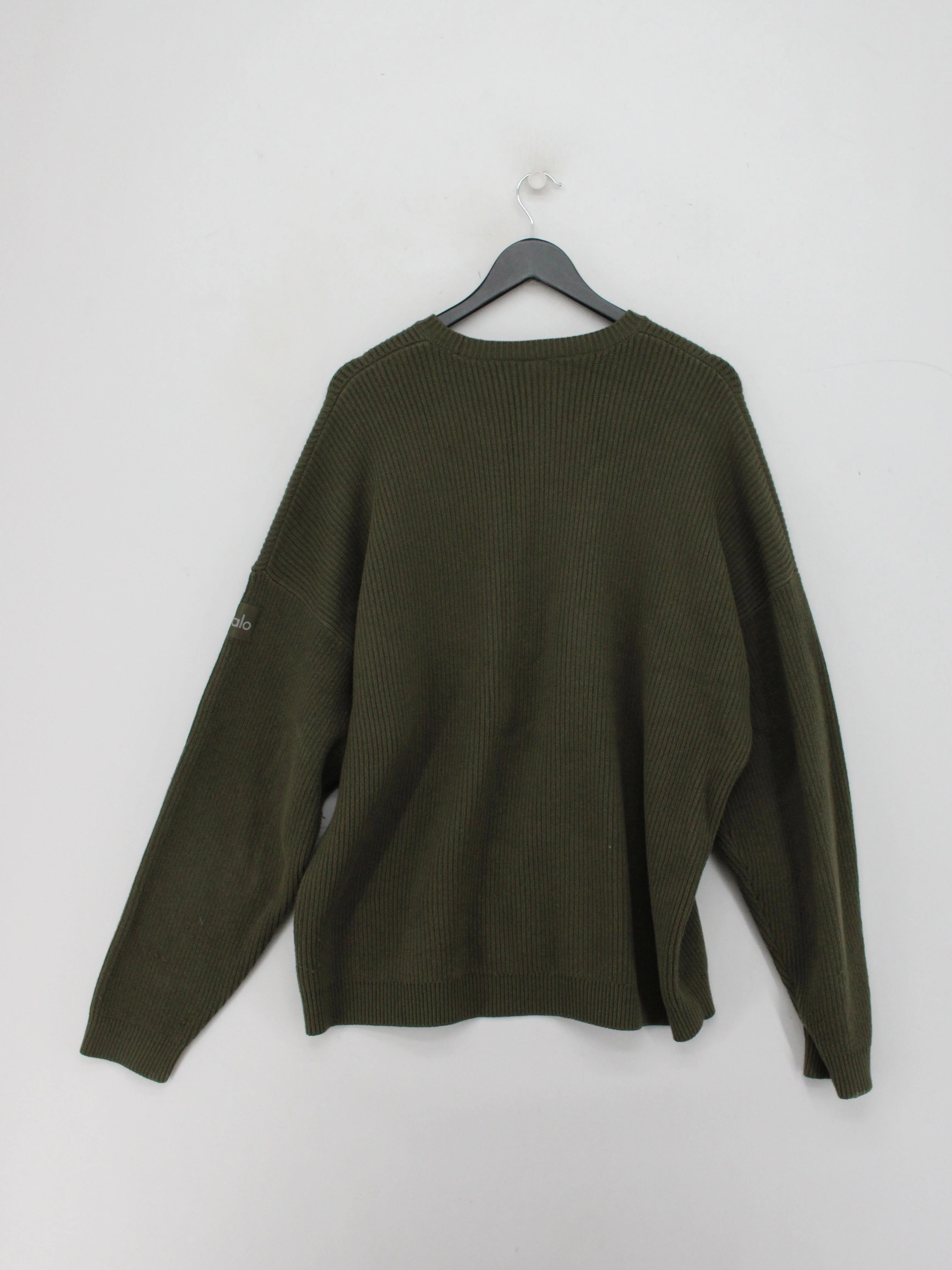 Alo Yoga Women's Jumper M Green Cotton with Nylon, Elastane Crew Neck Pullover - Image 2