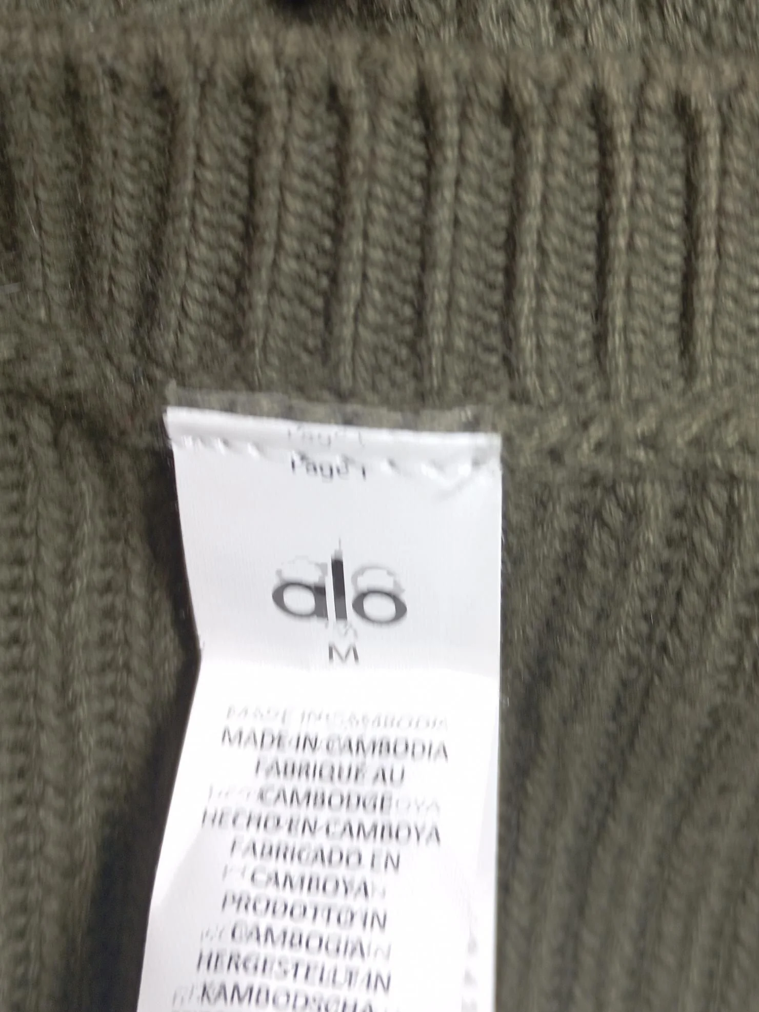 Alo Yoga Women's Jumper M Green Cotton with Nylon, Elastane Crew Neck Pullover - Image 5