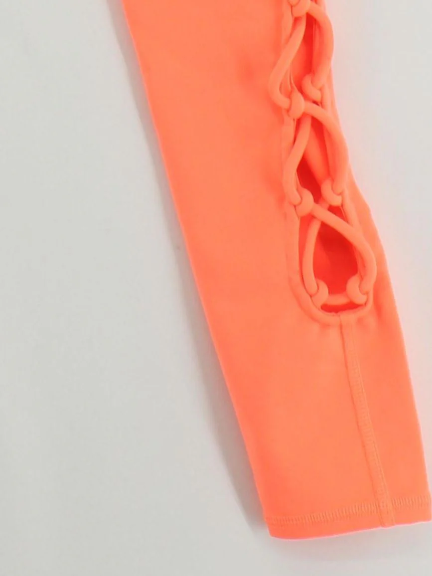 Alo Yoga Women's Leggings XS Orange Polyester with Spandex Full length - Image 4