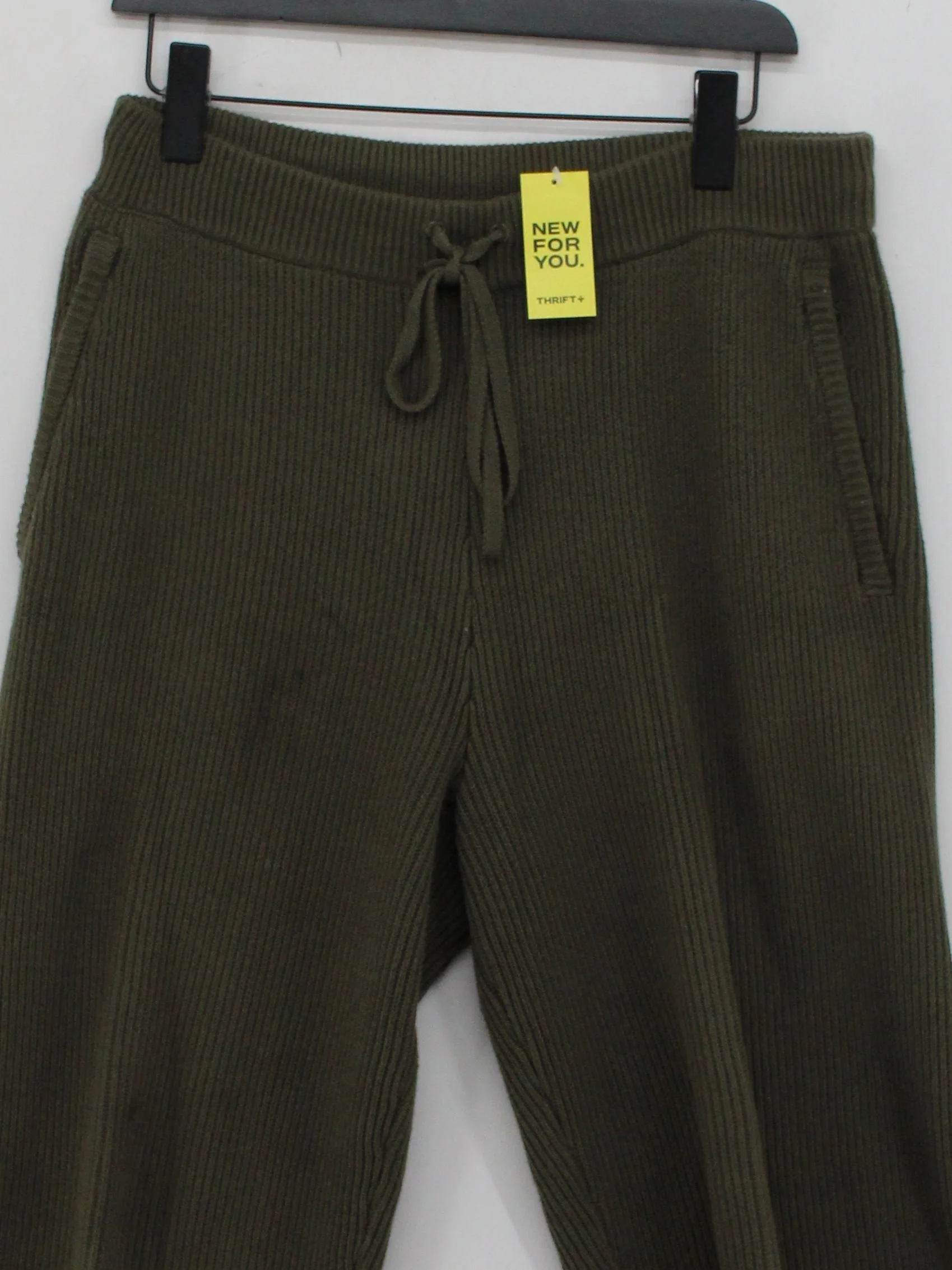 Alo Yoga Women's Sports Bottoms M Green Cotton with Nylon, Elastane Sweatpants - Image 3