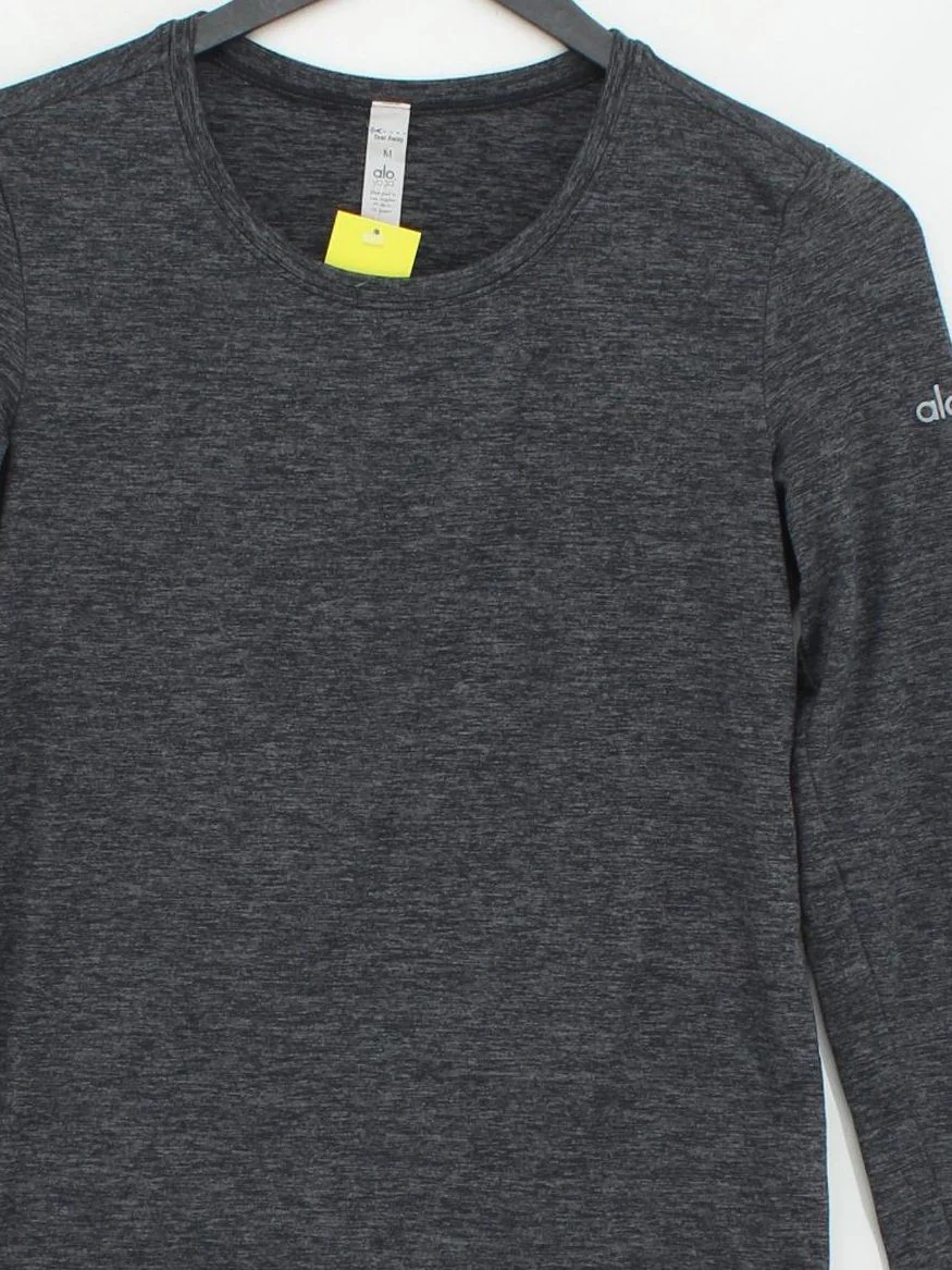 Alo Yoga Women's T-Shirt M Grey 100% Polyester Basic - Image 3