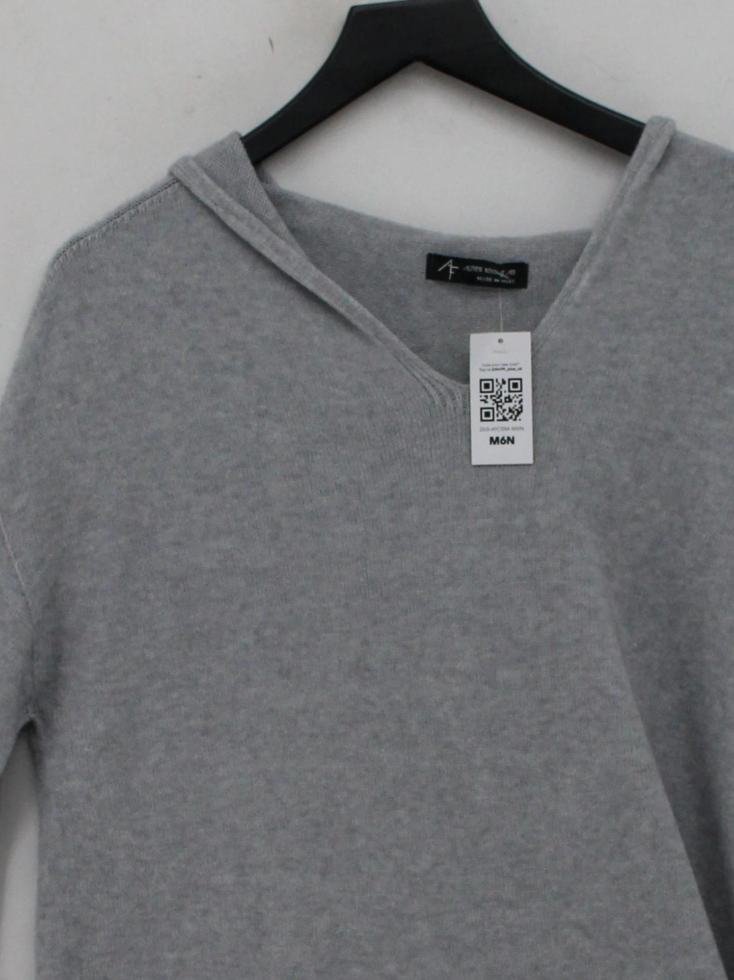 Alpini Knitwear Women's Hoodie M Grey Viscose with Polyester, Polyamide Pullover - Image 3