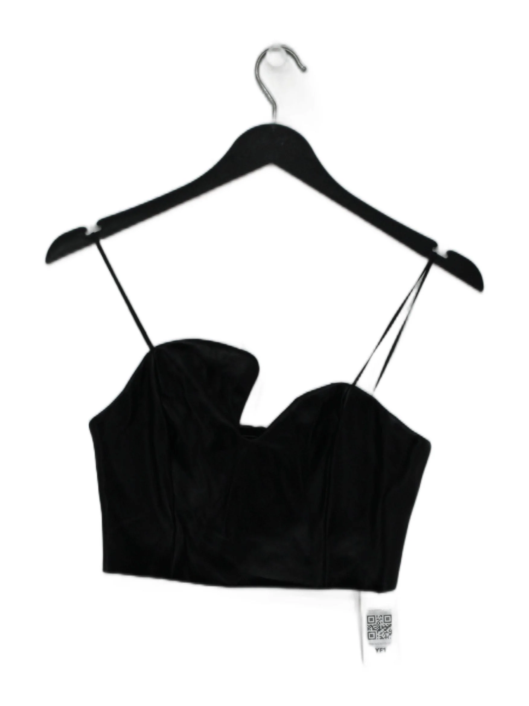 Amanda Uprichard Women's Top S Black Polyester with Other Cropped