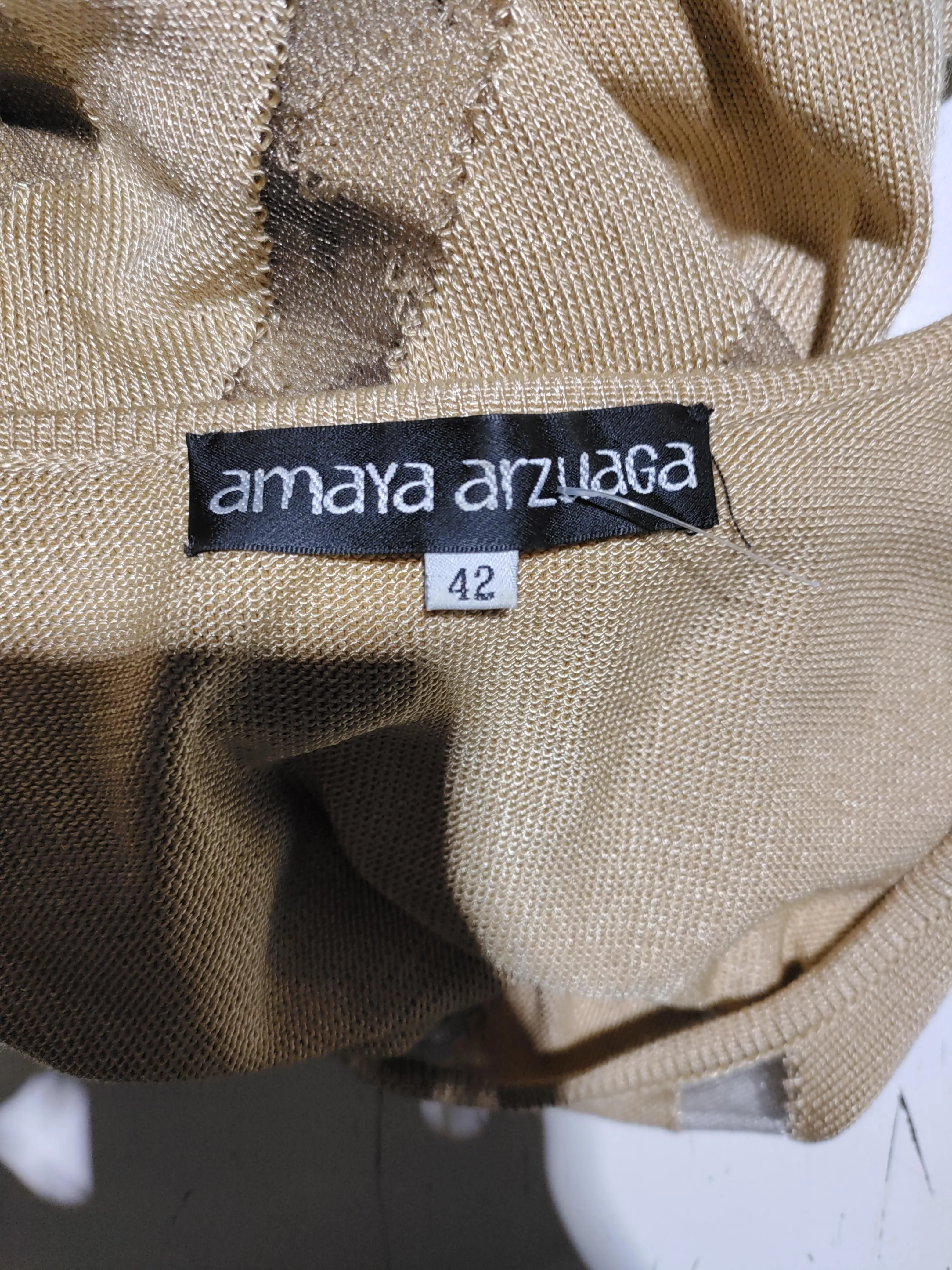 Amaya Arzuaga Maxi Dress in Tan - Image 5