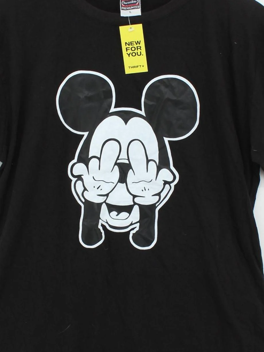 American Apparel Men's T-Shirt L Black Graphic 100% Other Basic - Image 3