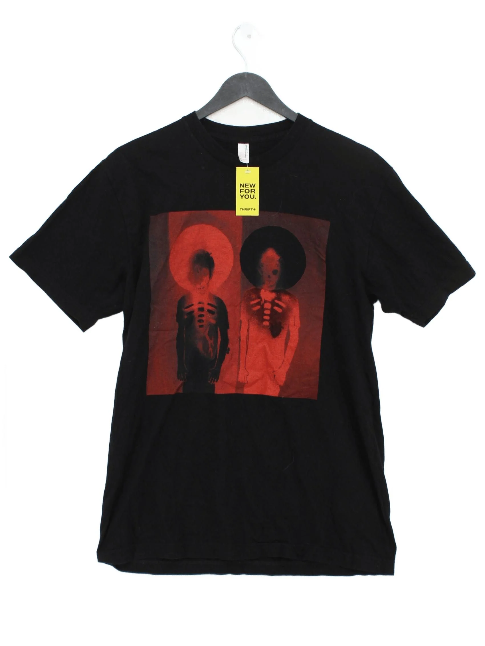 American Apparel Men's T-Shirt M Black Graphic 100% Cotton Basic