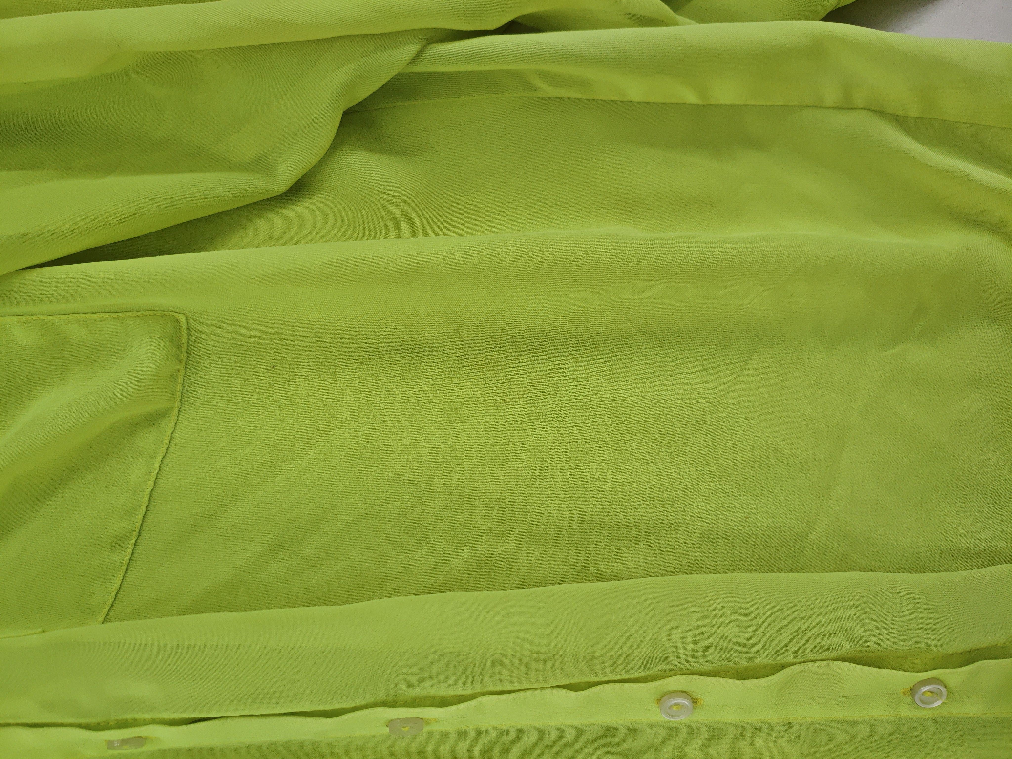 American Apparel Women's Shirt Yellow 100% Polyester Long Sleeve Collared Basic - Image 5
