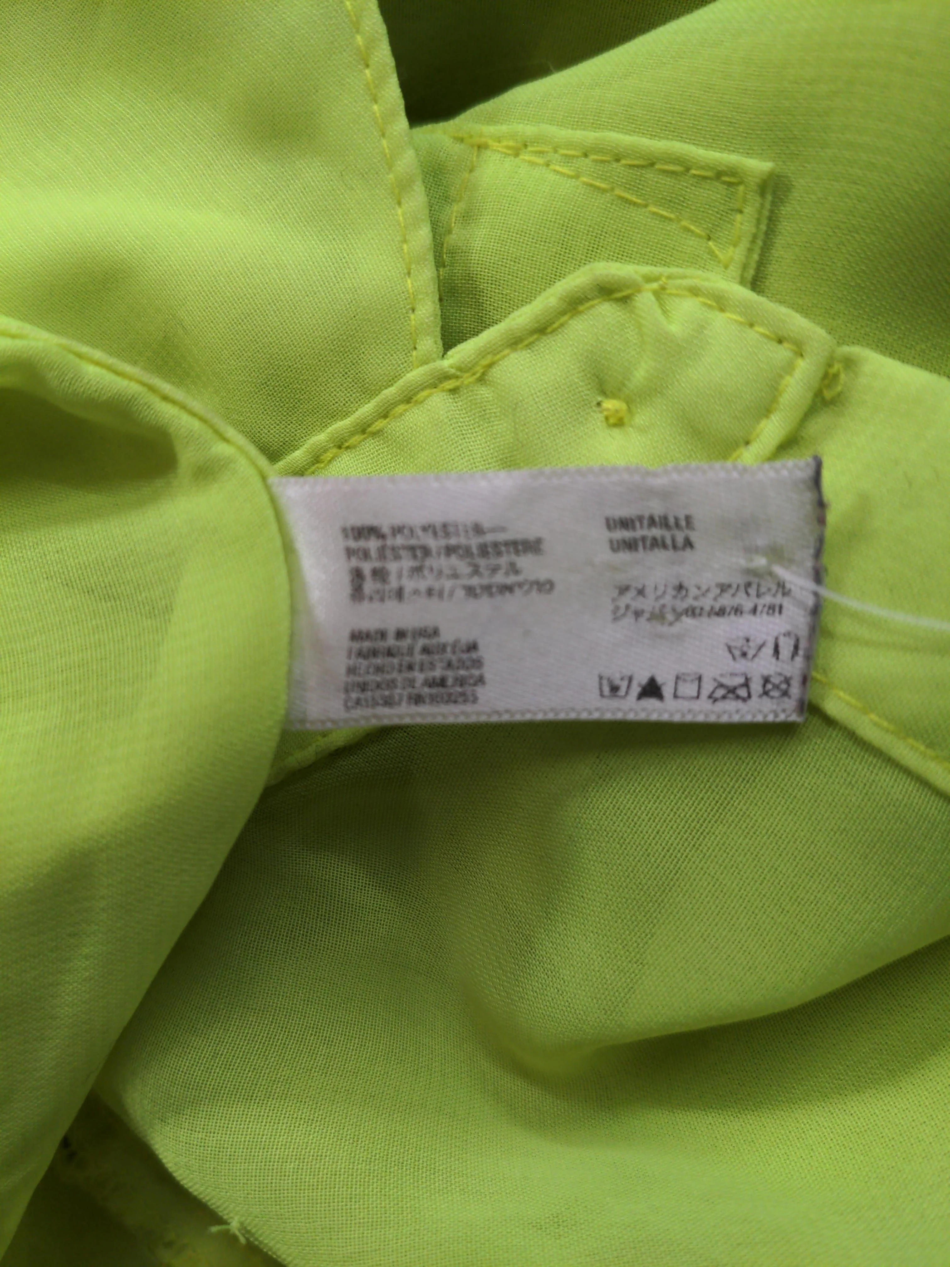 American Apparel Women's Shirt Yellow 100% Polyester Long Sleeve Collared Basic - Image 7