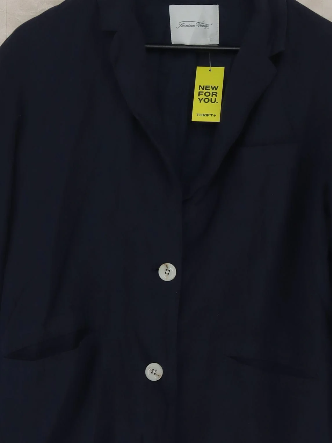 American Vintage Men's Blazer XS Blue 100% Cotton Overcoat - Image 3