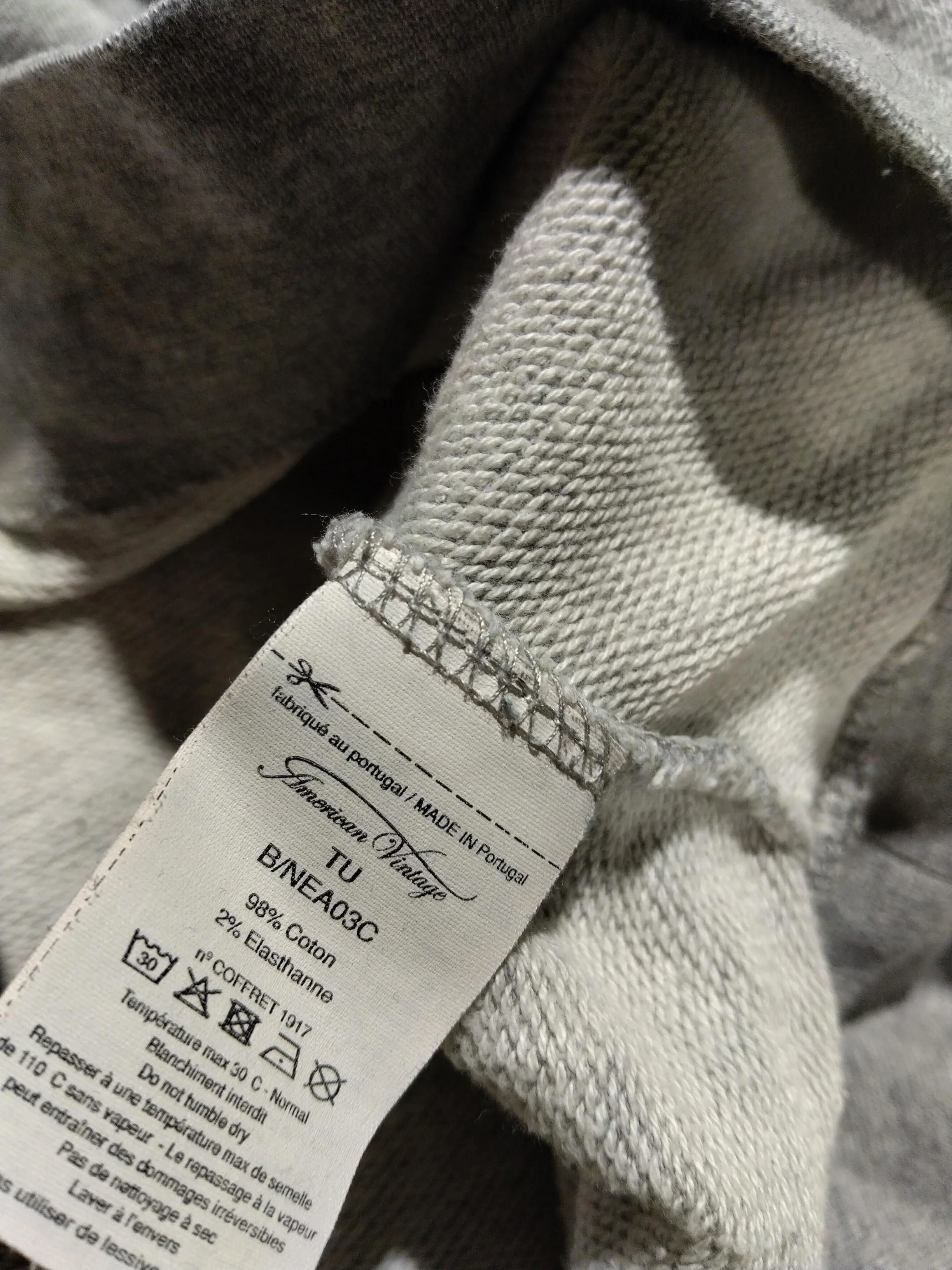 American Vintage Men's Hoodie Grey Cotton with Elastane Pullover - Image 6