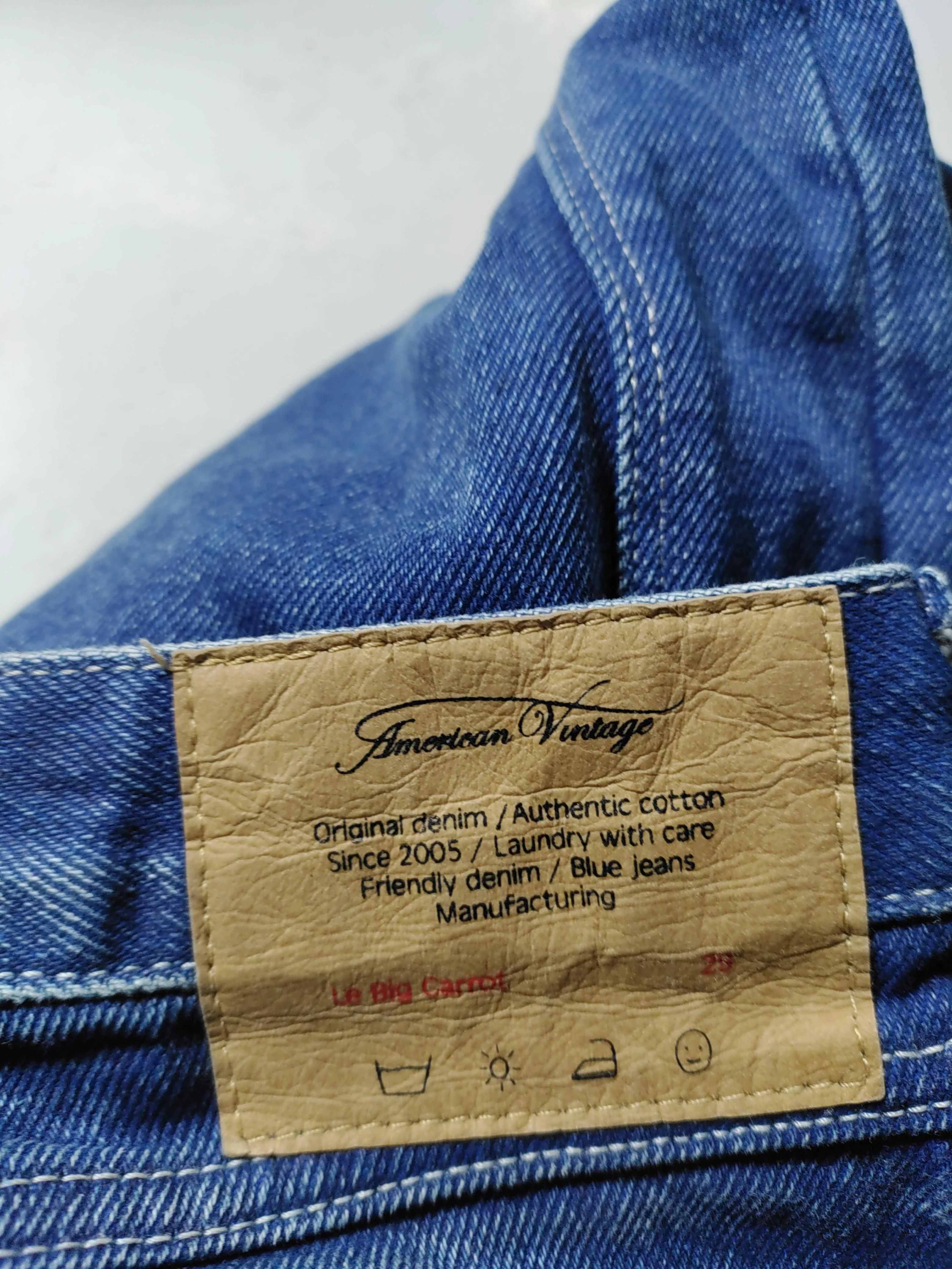 American Vintage Men's Jeans M Blue 100% Cotton Wide-Leg - Image 5