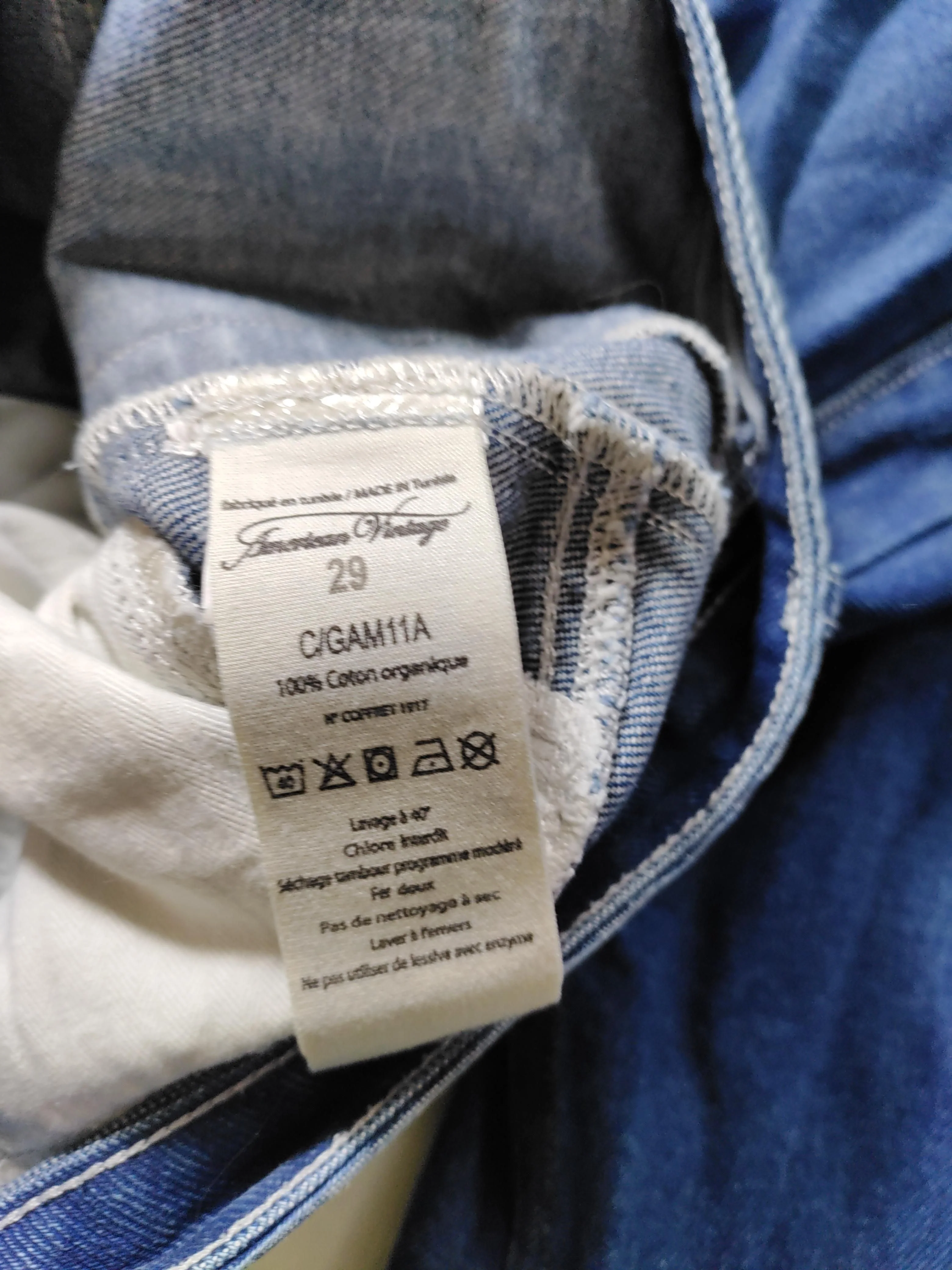 American Vintage Men's Jeans M Blue 100% Cotton Wide-Leg - Image 6