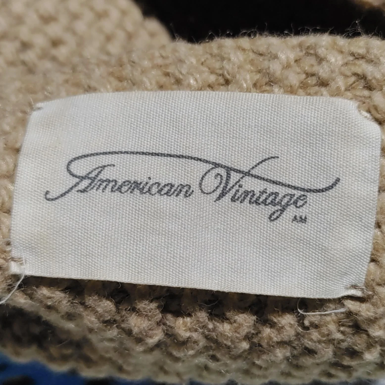 American Vintage Men's Scarf Tan 100% Wool Scarf - Image 5