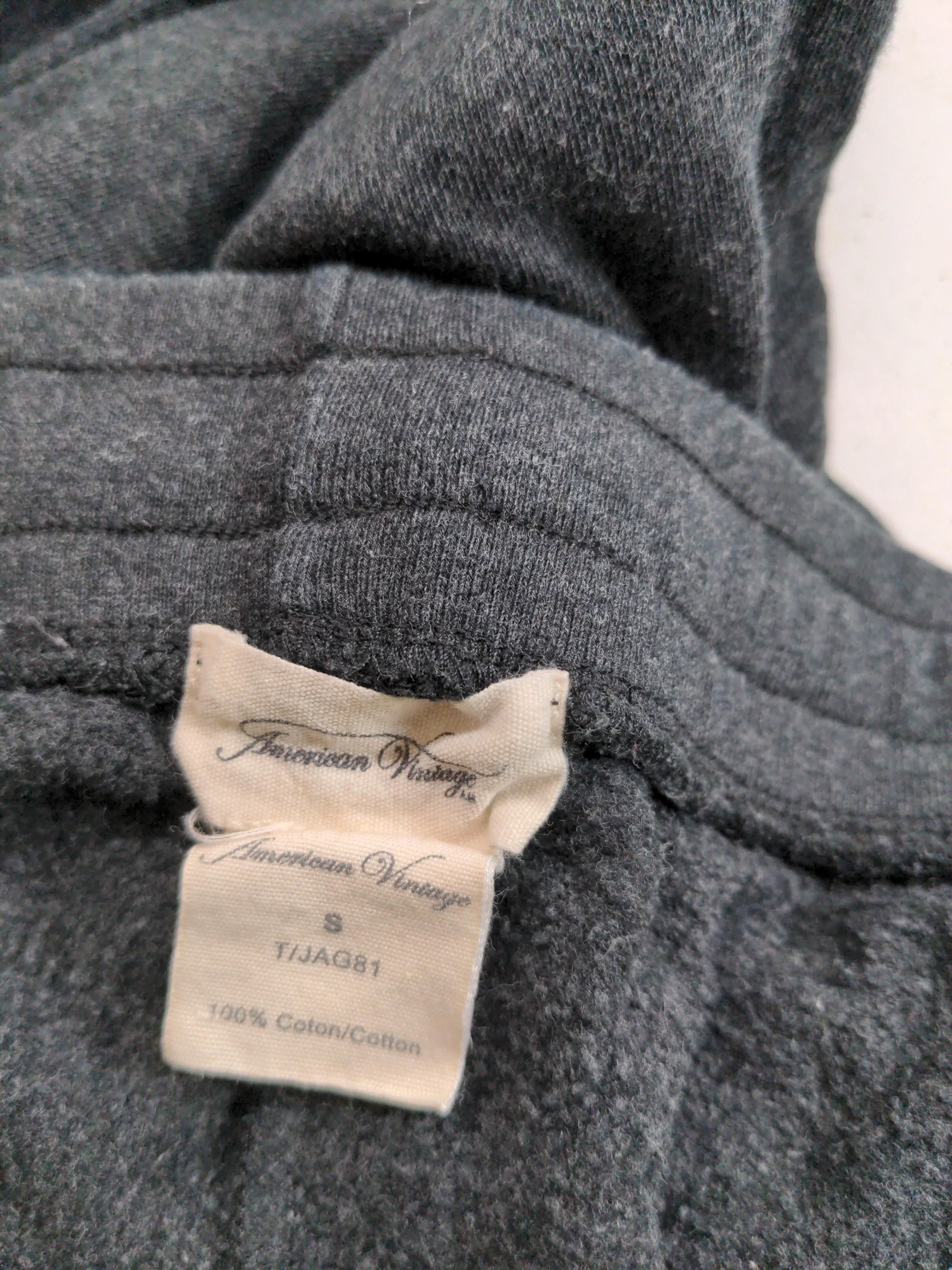 American Vintage Men's Sports Bottoms S Grey 100% Cotton Sweatpants - Image 5