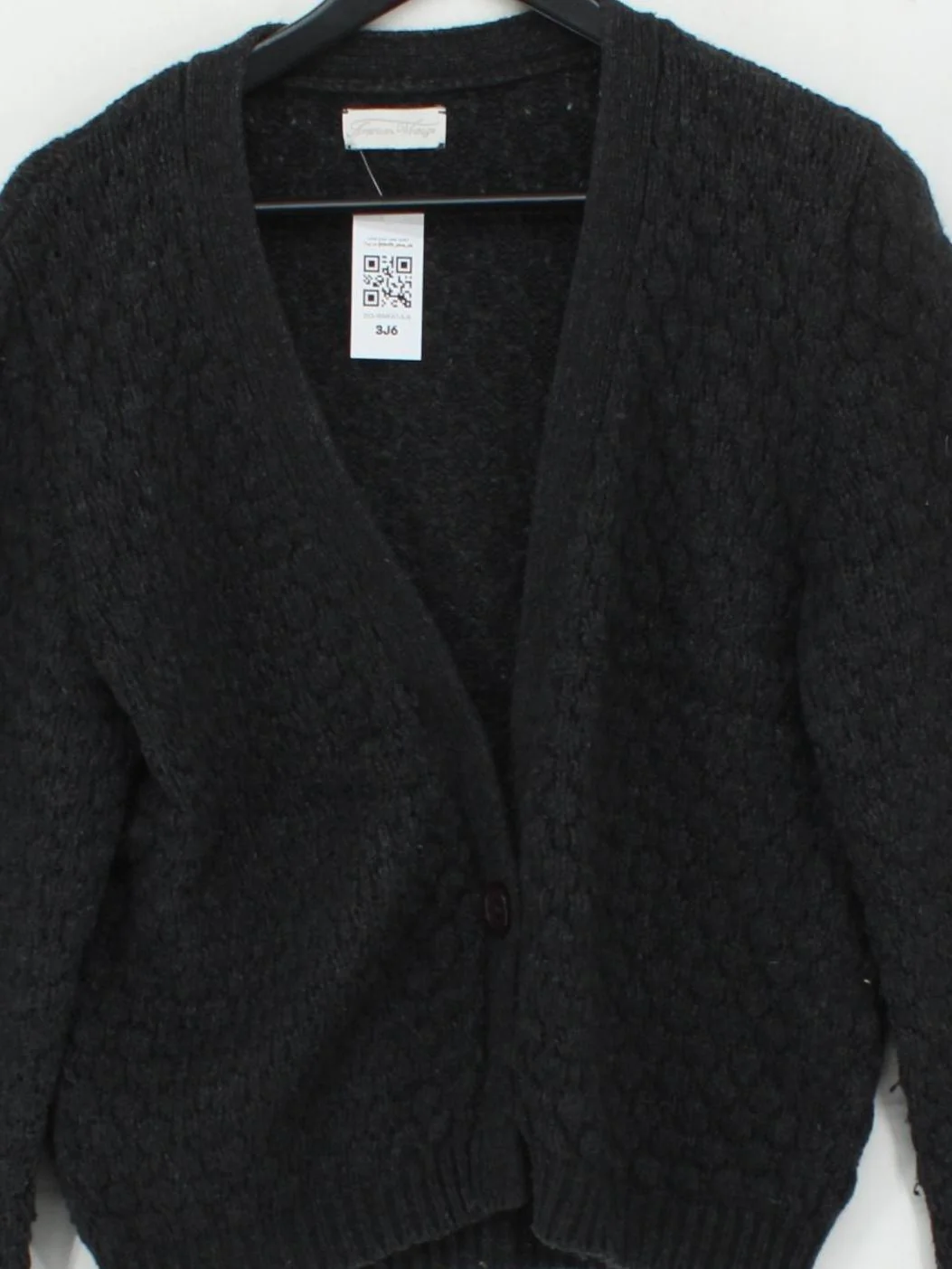 American Vintage Women's Cardigan M Black Polyester with Cotton, Wool Cardigan - Image 3