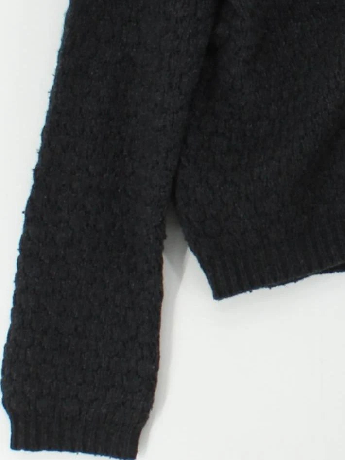 American Vintage Women's Cardigan M Black Polyester with Cotton, Wool Cardigan - Image 4