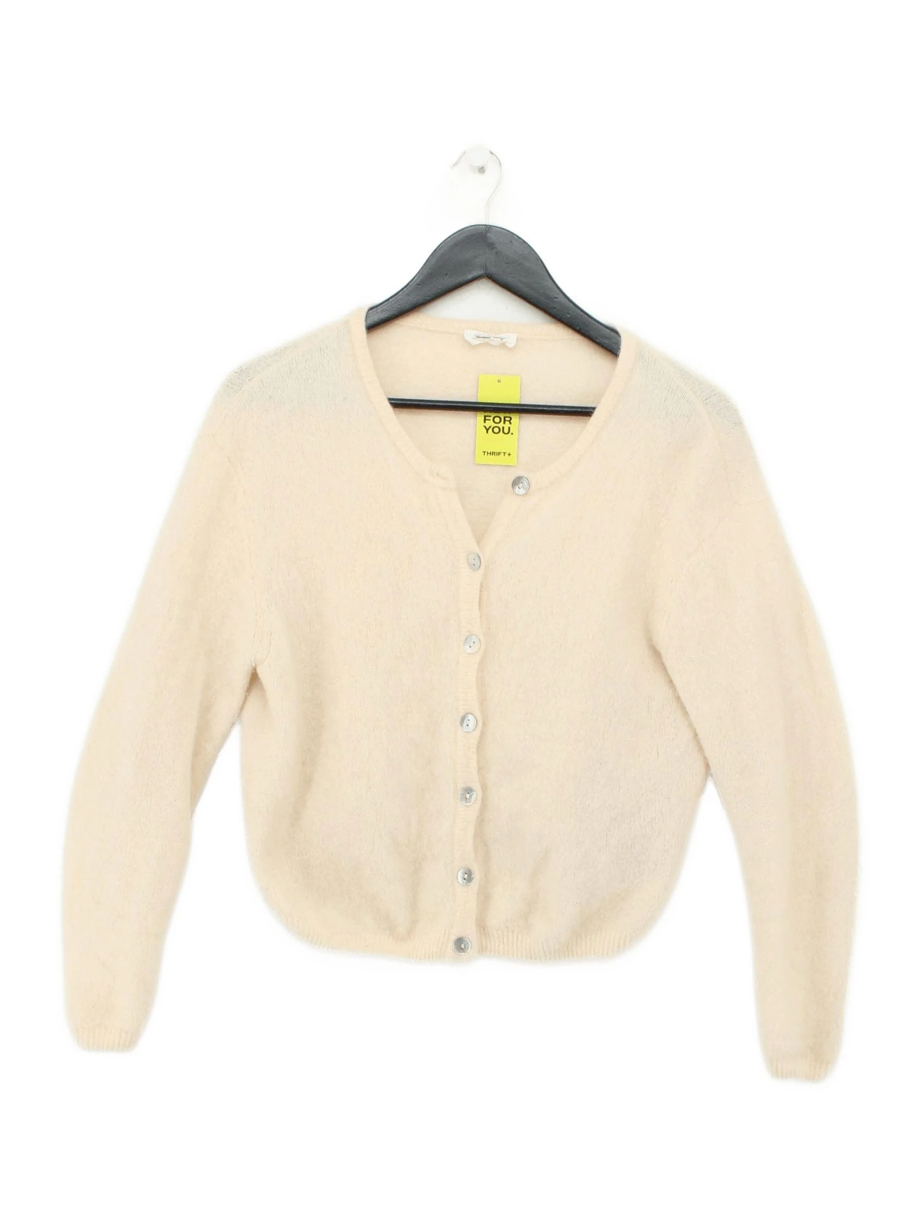 American Vintage Women's Cardigan S Cream Wool with Polyamide, Elastane Cardigan