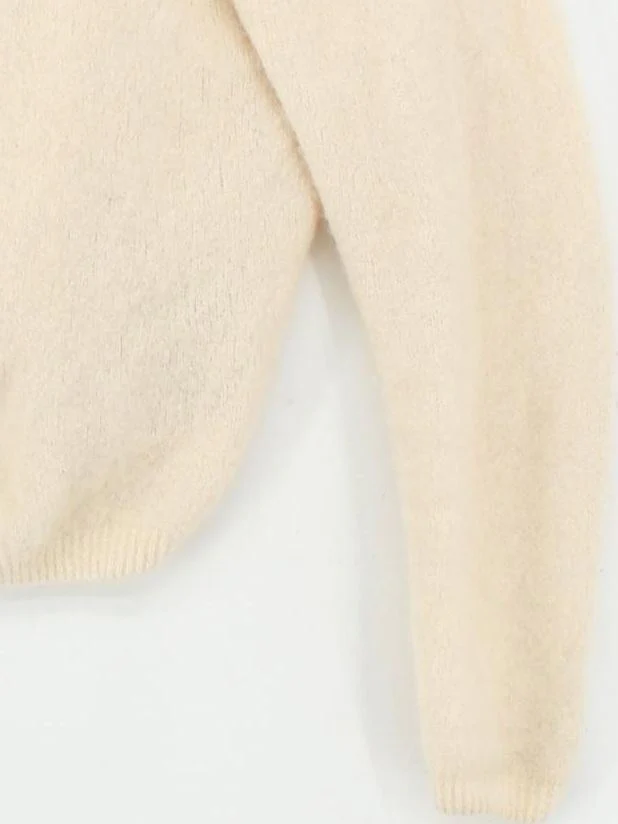 American Vintage Women's Cardigan S Cream Wool with Polyamide, Elastane Cardigan - Image 4