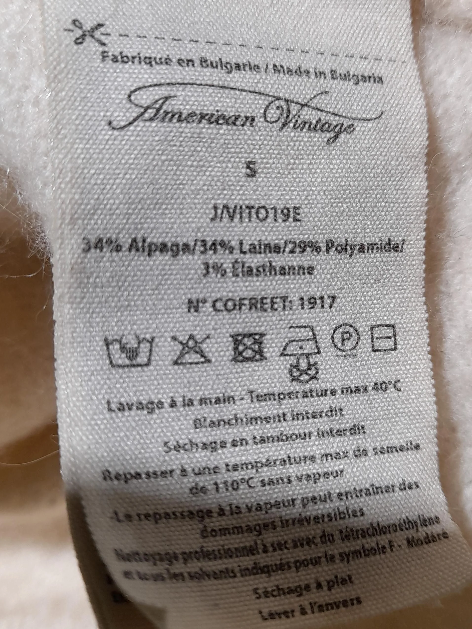 American Vintage Women's Cardigan S Cream Wool with Polyamide, Elastane Cardigan - Image 8
