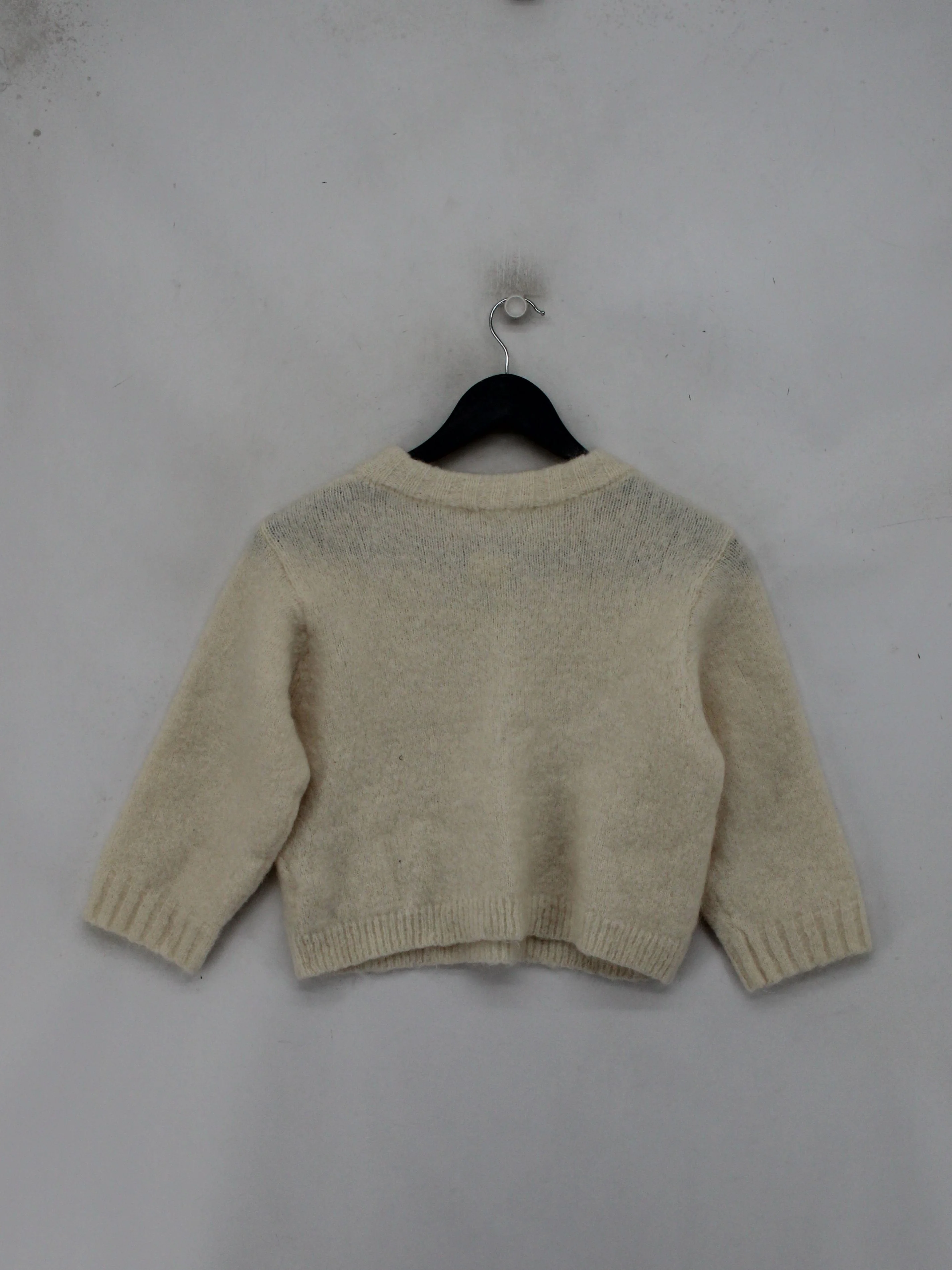 American Vintage Women's Jumper S Cream Mohair with Polyamide, Elastane Pullover - Image 2
