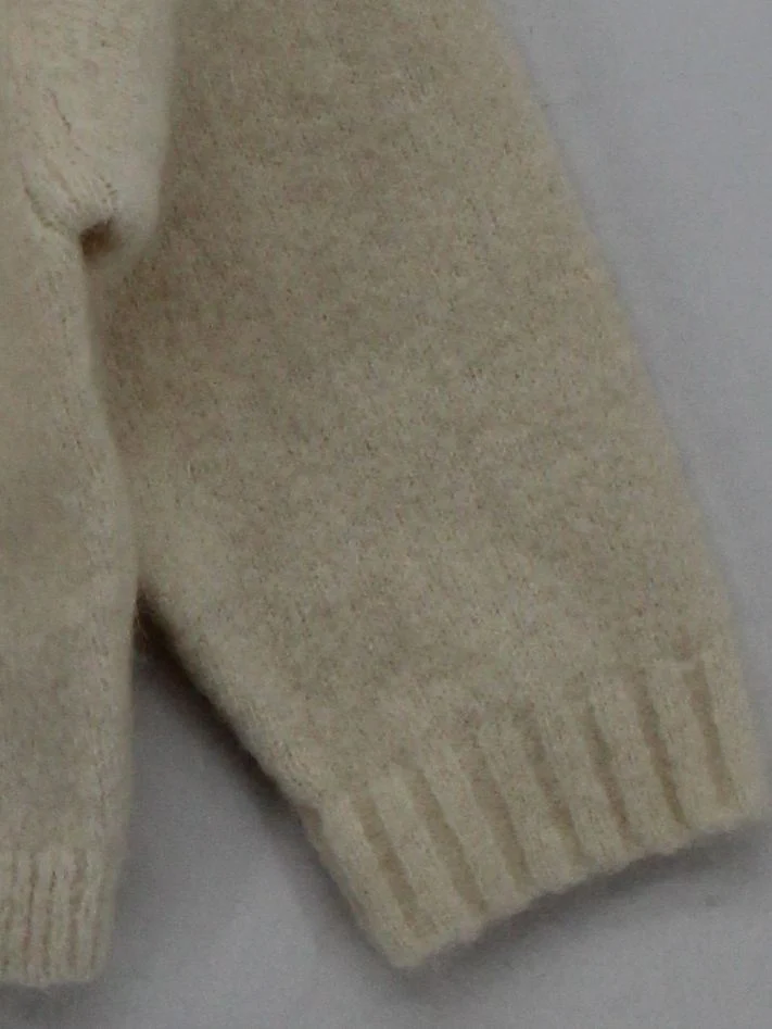 American Vintage Women's Jumper S Cream Mohair with Polyamide, Elastane Pullover - Image 4